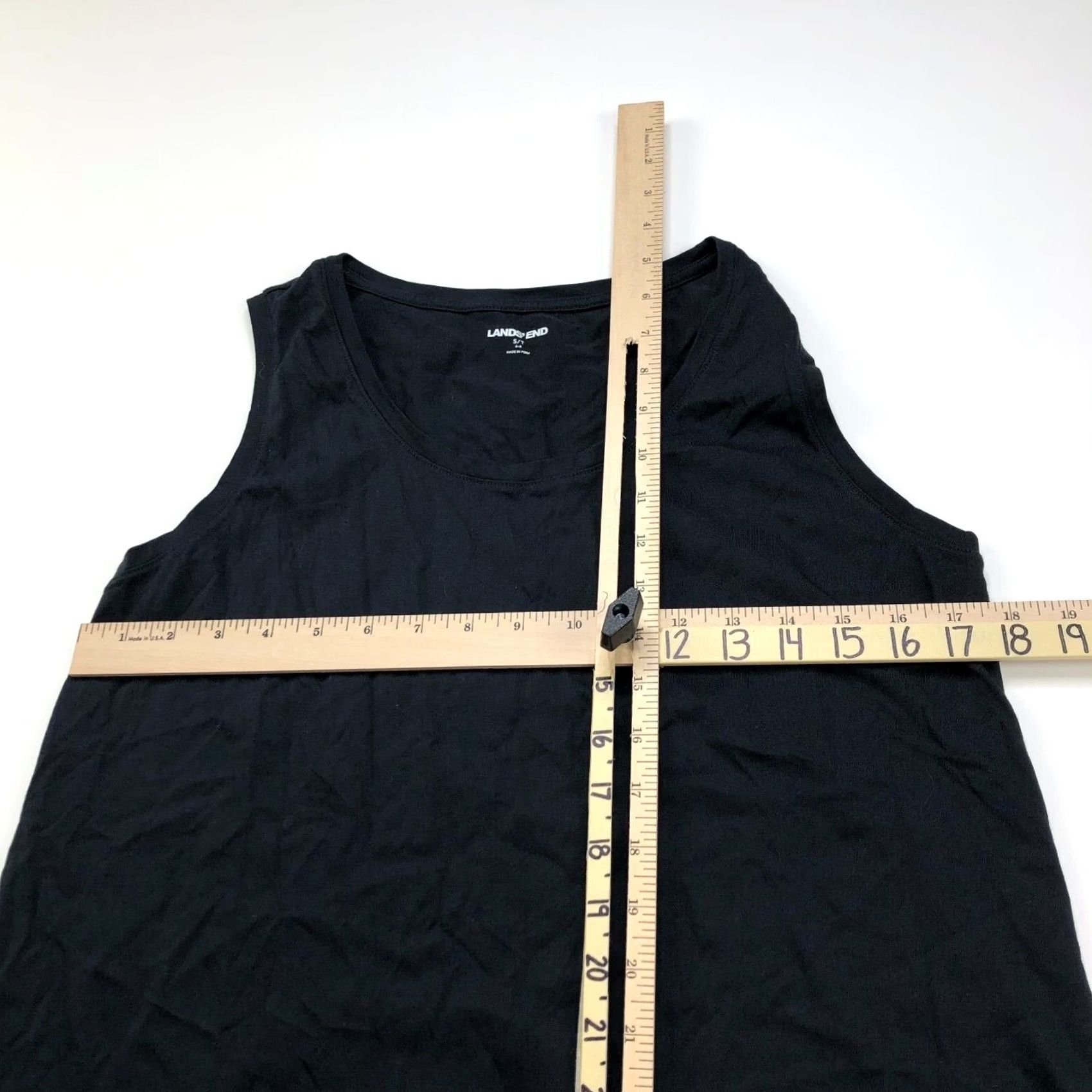 Lands' End Lands' End Tank Top MINT Black Small TALL 100% Cotton Wide Straps Round Neck Sleeveless 6/8 NS Size S / US 4 / IT 40 - 3 Thumbnail