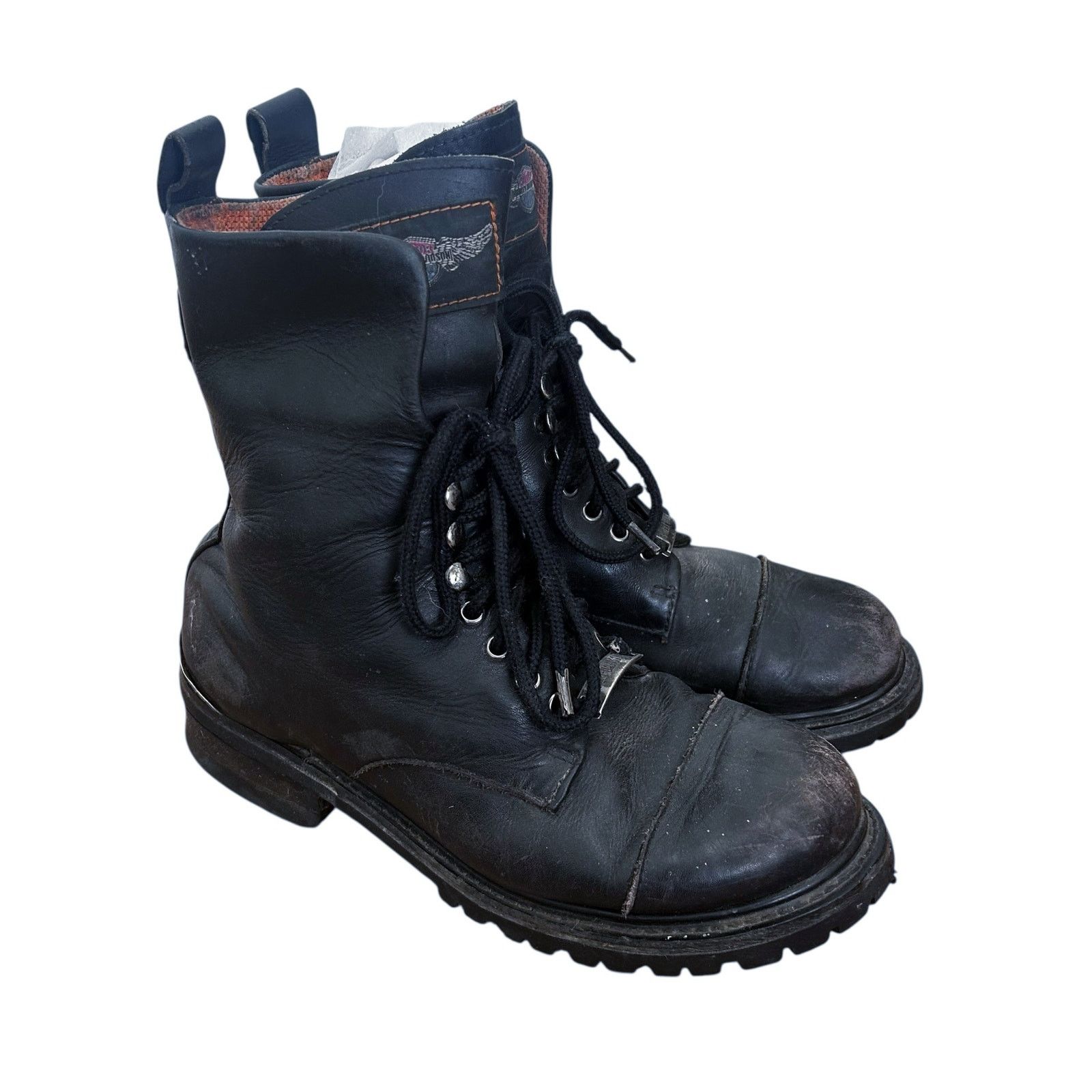 Harley Davidson Harley Davidson Black Leather Motorcycle Boots Sz 10.5 Size US 10.5 / EU 43-44 - 1 Thumbnail