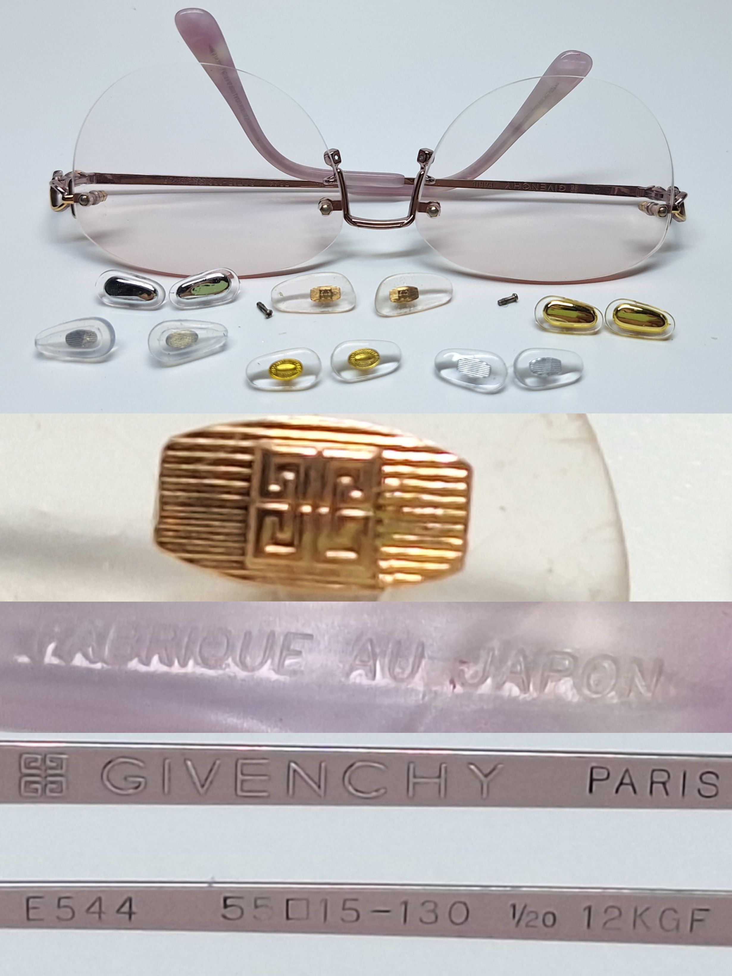 Givenchy GIVENCHY PARIS E544 12KGF Gold Filled Rimless Eyeglasses Size ONE SIZE - 9 Thumbnail