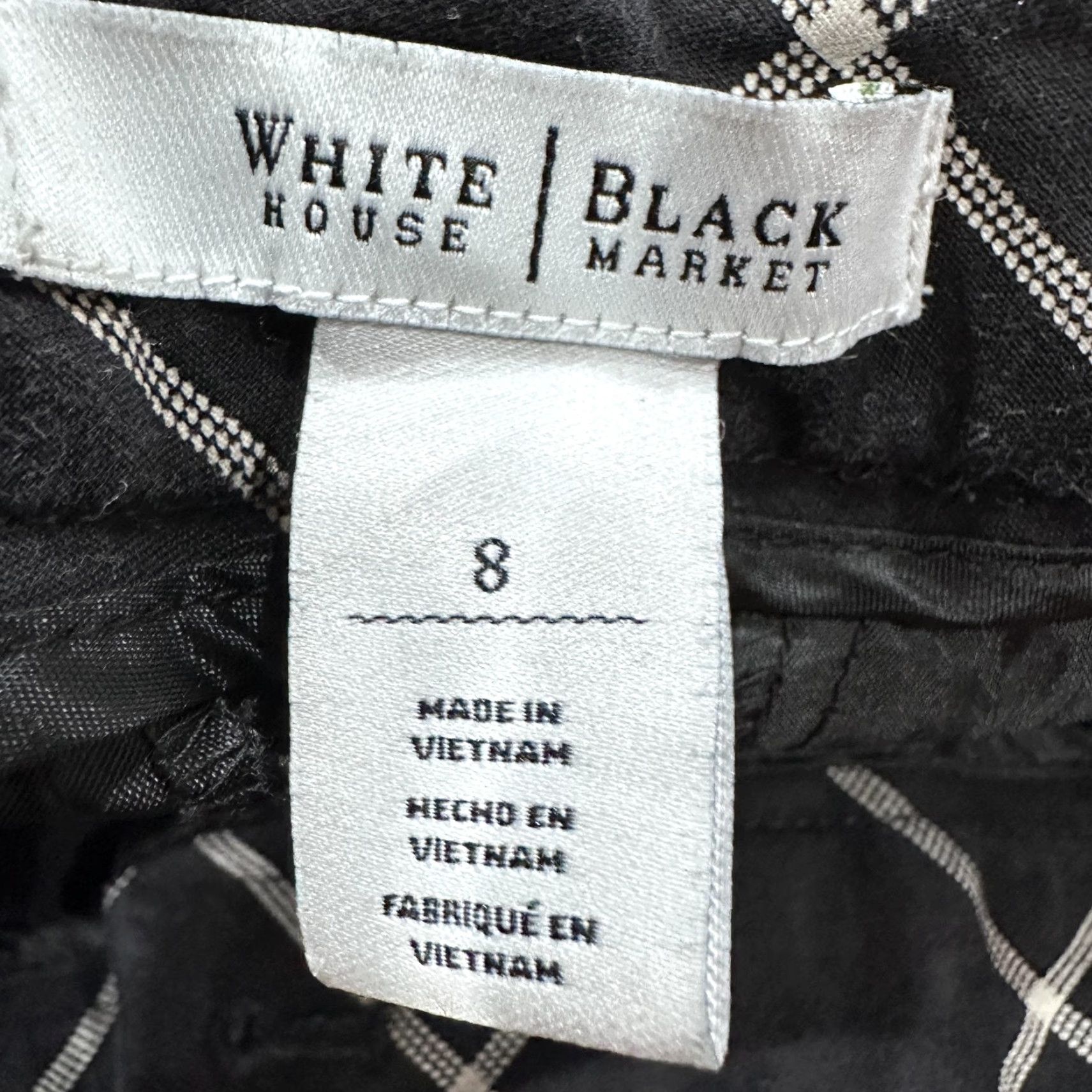 White House Black Market White House Black Market Pants Women 8 Black Cream Slim Ankle Windowpane Plaid Check Size 30" / US 8 / IT 44 - 3 Thumbnail