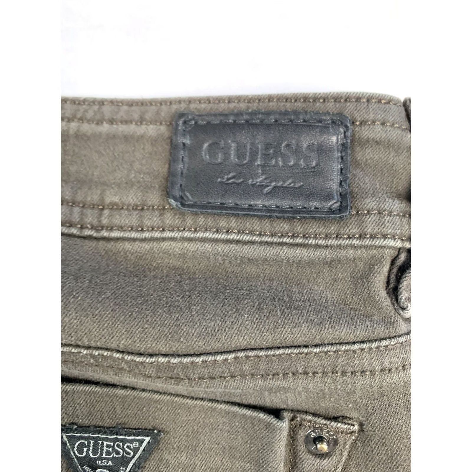 Guess VINTAGE GUESS Jeans Womens 26 Gray Brittney Y2K Skinny Minimalist Retro Preppy Size 26" / US 2 / IT 38 - 4 Thumbnail