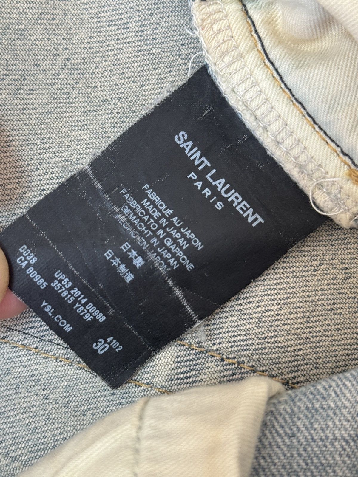 Saint Laurent Paris Saint Laurent Crash Denim Jeans Size US 30 / EU 46 - 12 Thumbnail