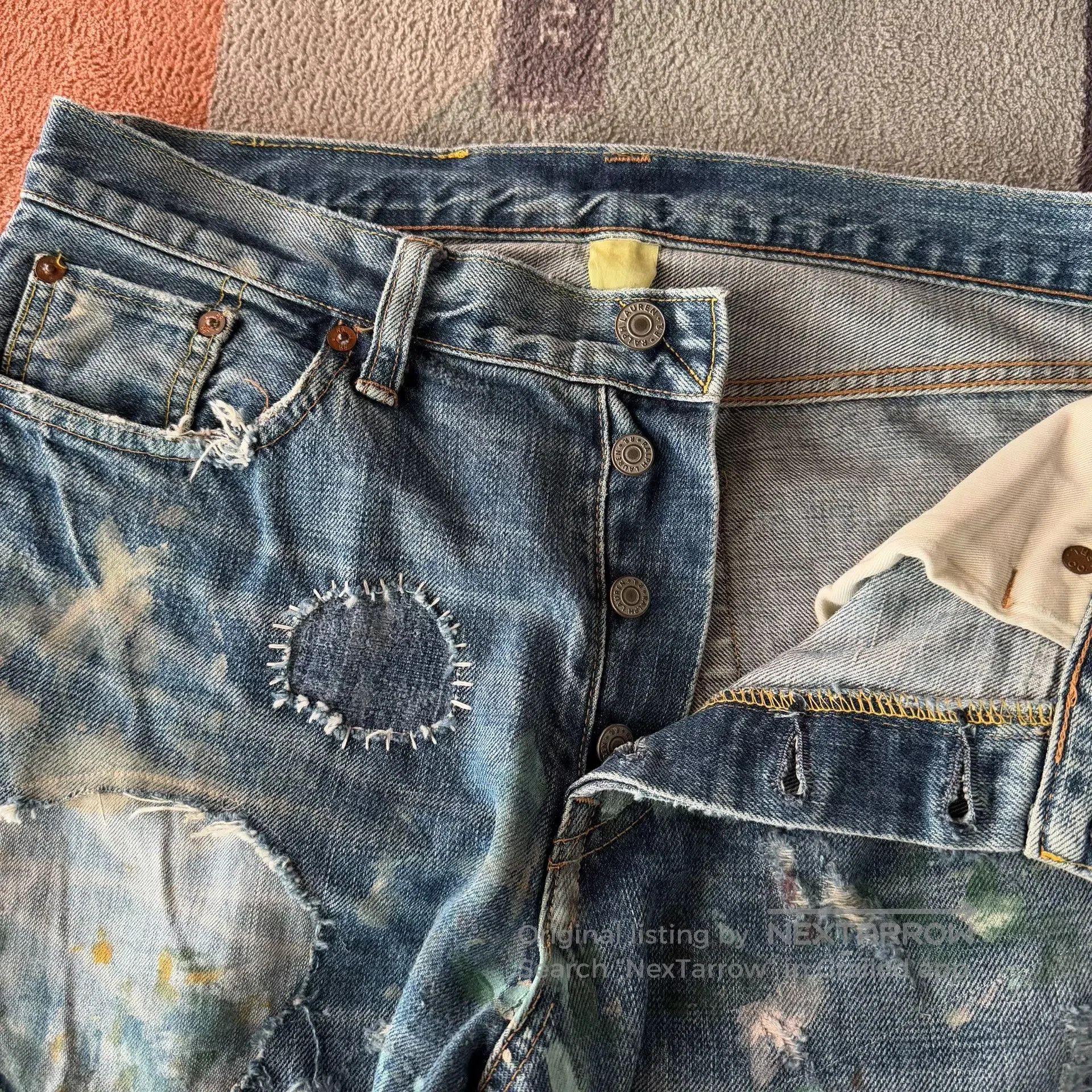 RRL Ralph Lauren RRL Distressed Paint Patch Jeans. Size US 30 / EU 46 - 5 Thumbnail