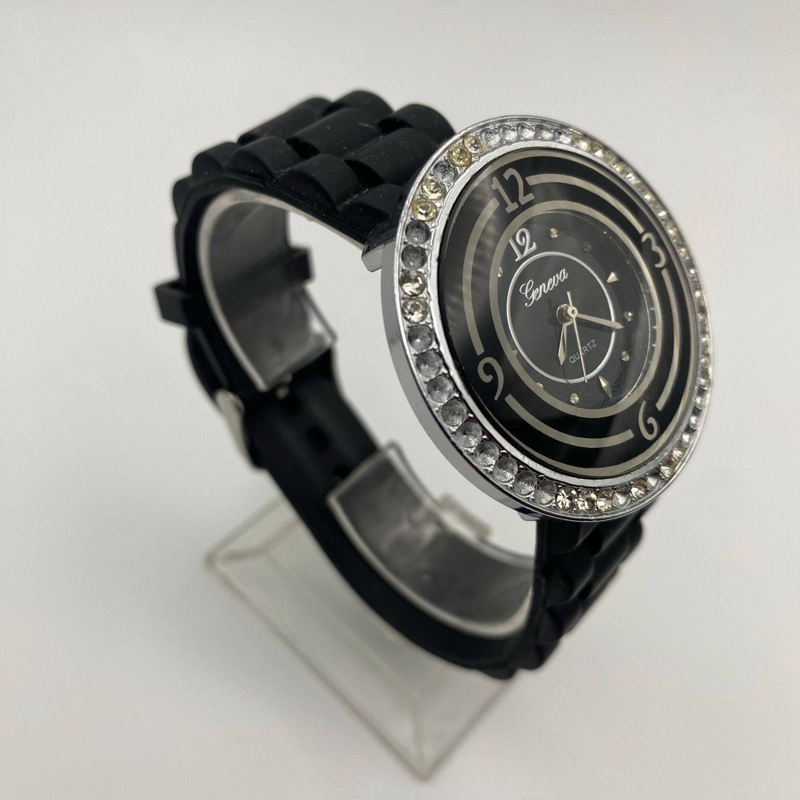 Other Geneva Platinum Ladies Quartz Watch - Black & Crystal Size ONE SIZE - 2 Thumbnail