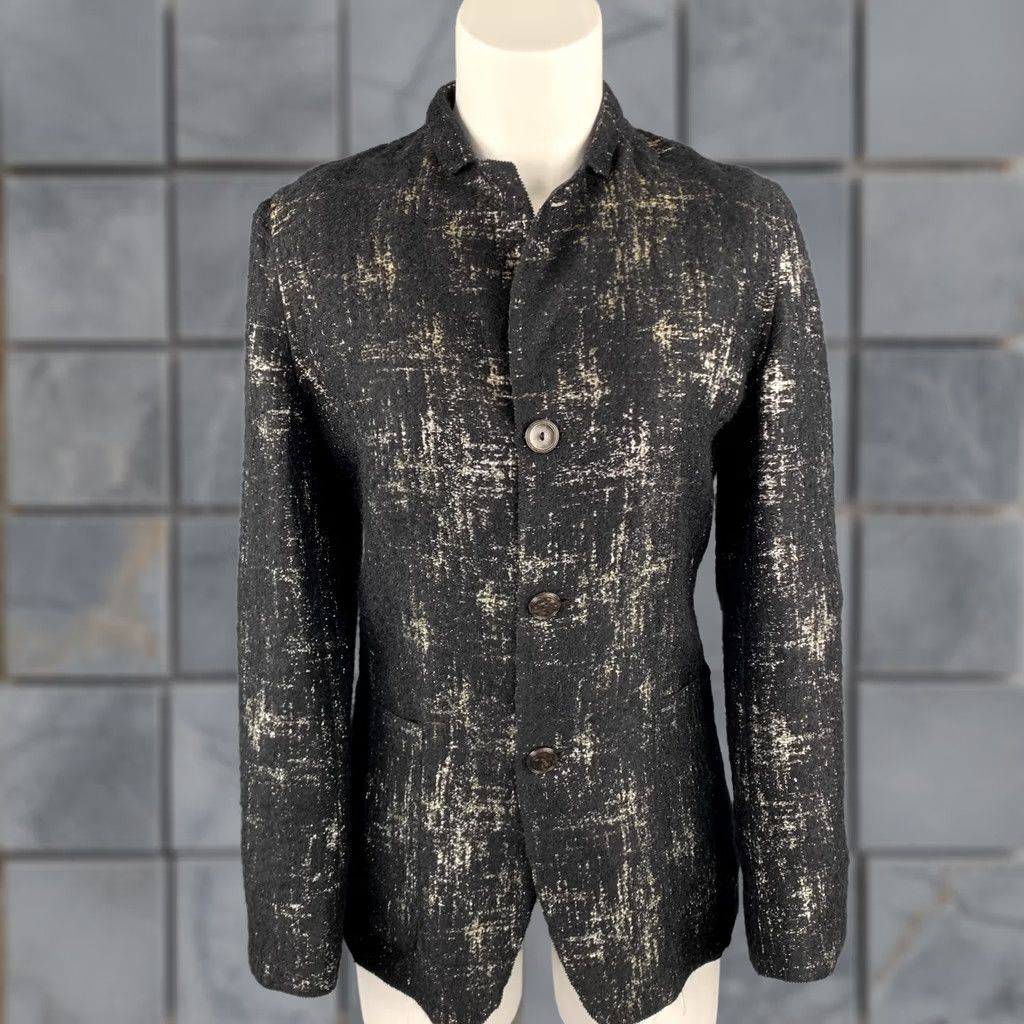 Jean Paul Gaultier JEAN PAUL GAULTIER Jacket Size 8 Silk Black Silver Mary Jane Size 30" / US 8 / IT 44 - 1 Thumbnail