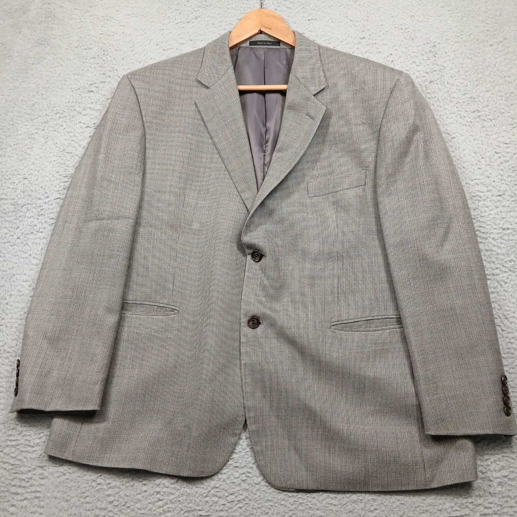 Ralph Lauren Lauren Ralph Lauren Blazer Sport Coat Mens 44S Gray Silk Wool Blend Herringbone Button Notched Lapels Pockets 2-Button Outfit Business Casual Size 44R - 2 Thumbnail