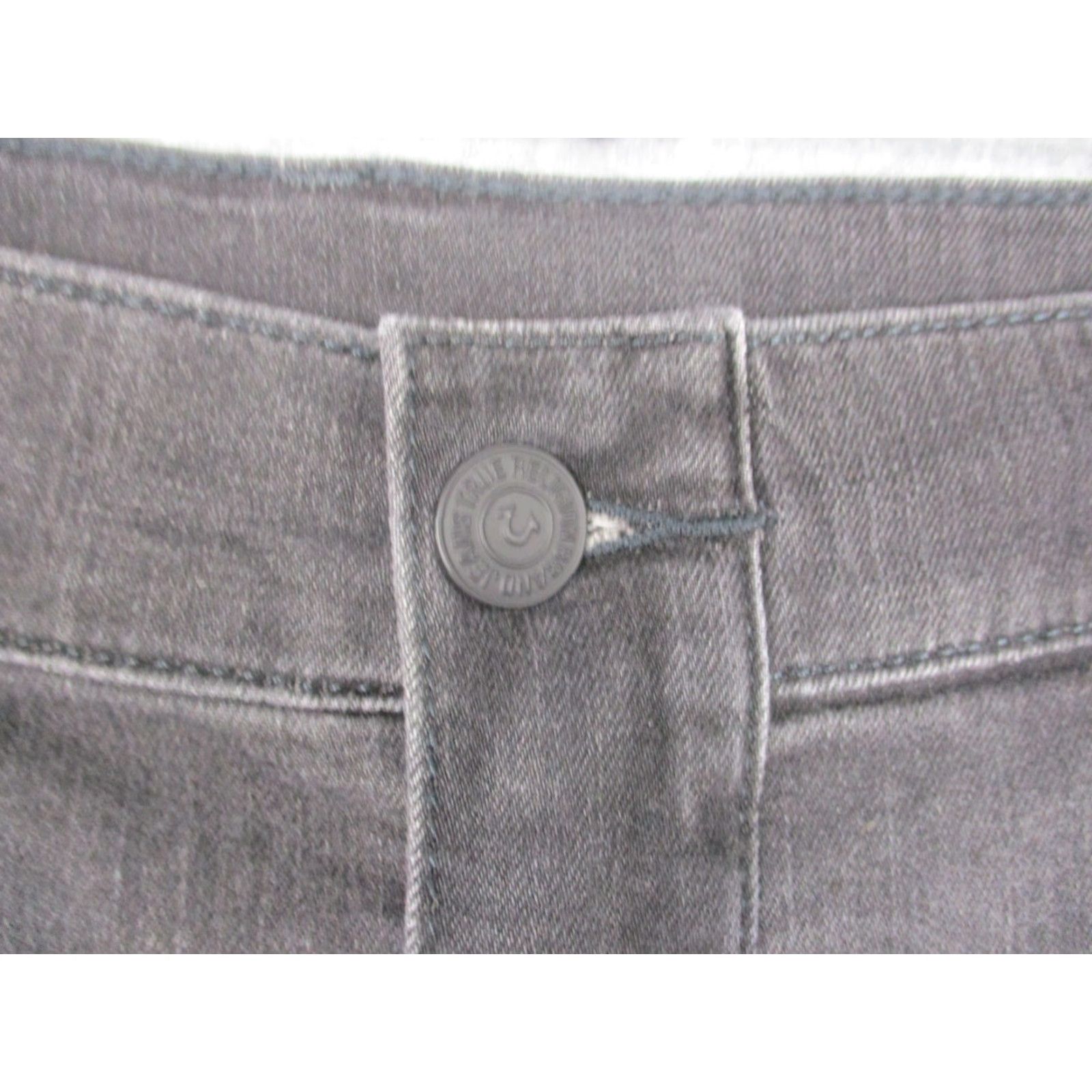 True Religion True Religion Geno Jeans Mens 40x32 Gray Moto Biker Straight Stretch Denim Pants Charcoal Wash Jeans Mens Size US 40 / EU 56 - 3 Thumbnail