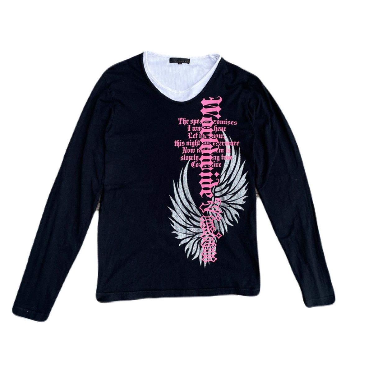 If Six Was Nine 2000s Japanese archive Layered Gilltet Poem Long Sleeve Tee Size US S / EU 44-46 / 1 - 2 Thumbnail