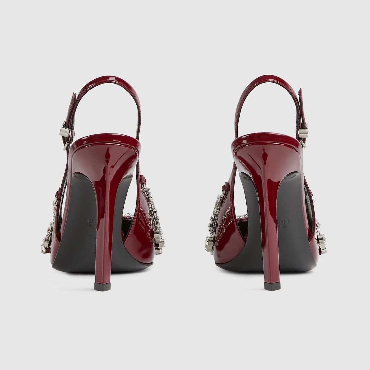 Gucci oc11z1025 Pumps With Crystal Chain in Ancora Red Size US 8.5 / IT 38.5 - 4 Thumbnail