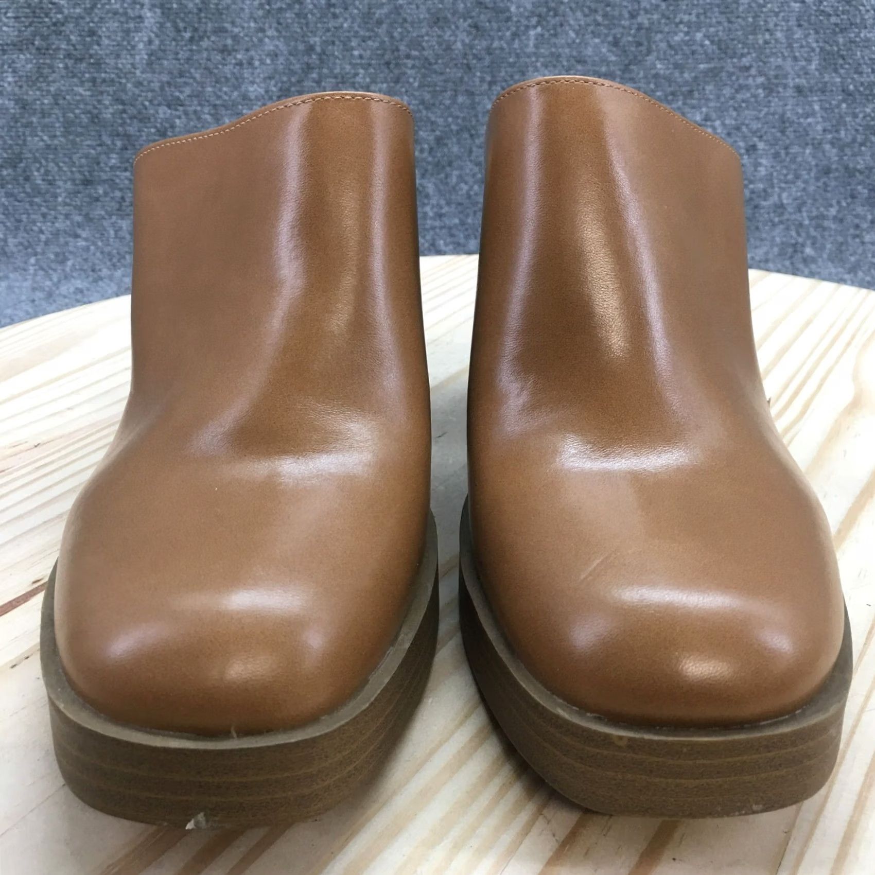 Vintage Universal Thread Mules Womens 11 Brown Faux Leather Platform Heels Casual Size US 11 / IT 41 - 4 Thumbnail