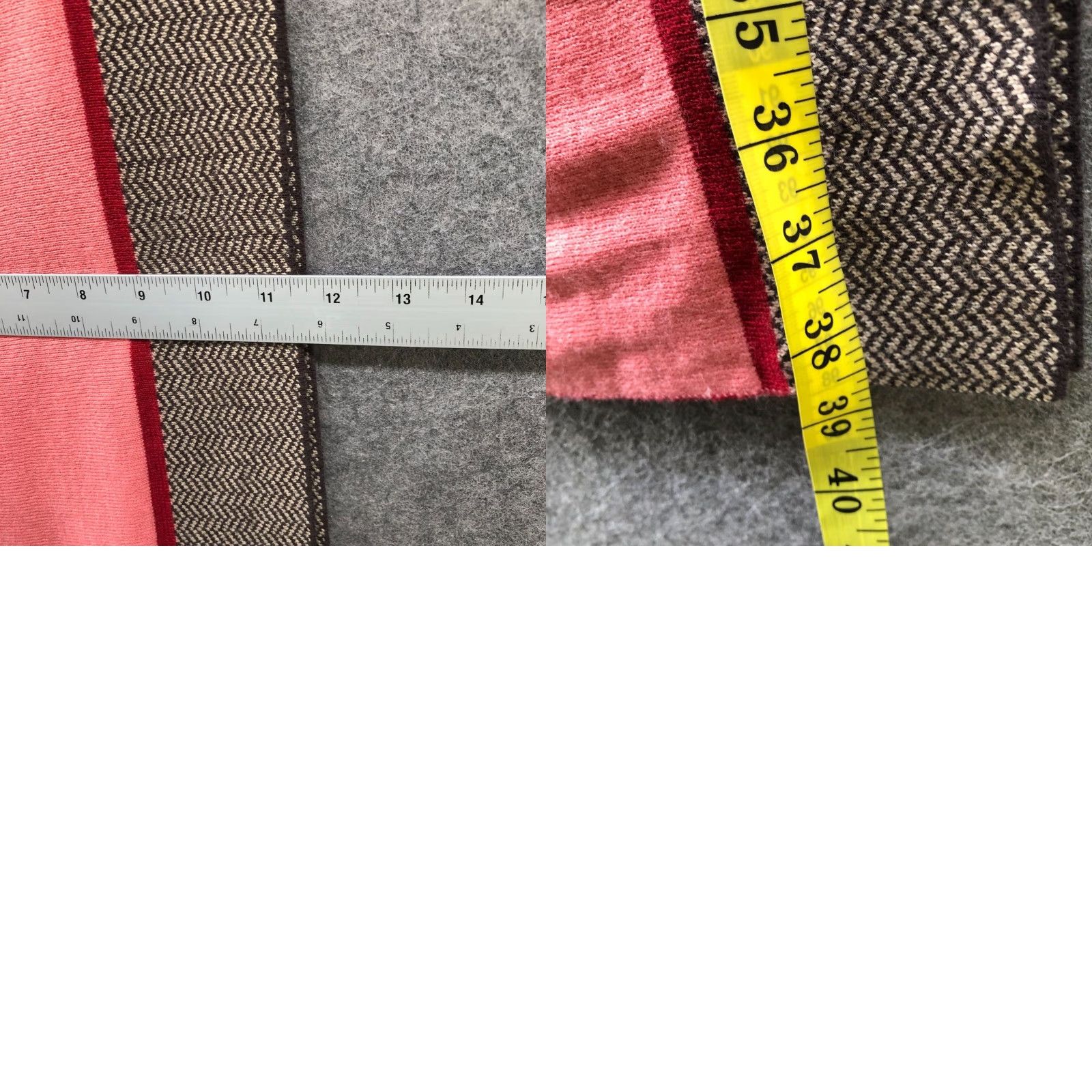 Gap Gap Vintage Merino Wool Rectangle Scarf Womens Pink Brown Herringbone Winter Size ONE SIZE - 8 Thumbnail