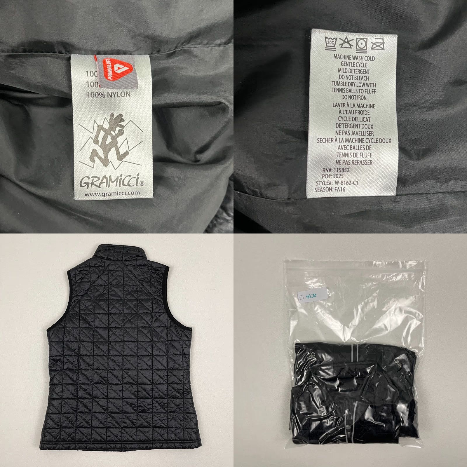 Gramicci Gramicci Vest Womens Medium Black Primaloft Micro Puffer Nylon Hiking Outdoor Jacket Size M / US 6-8 / IT 42-44 - 8 Thumbnail
