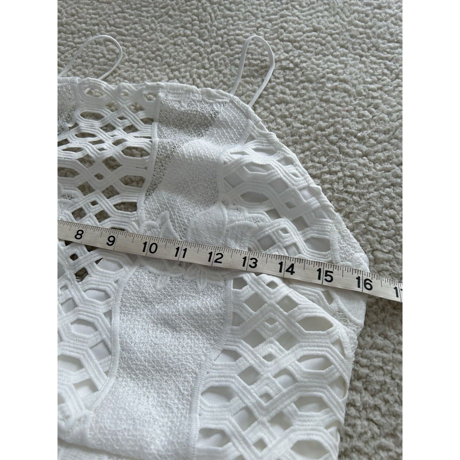 Other Endless Rose Strappy-Back Halter Neck White Lace Mermaid Bod Size L / US 10 / IT 46 - 6 Thumbnail