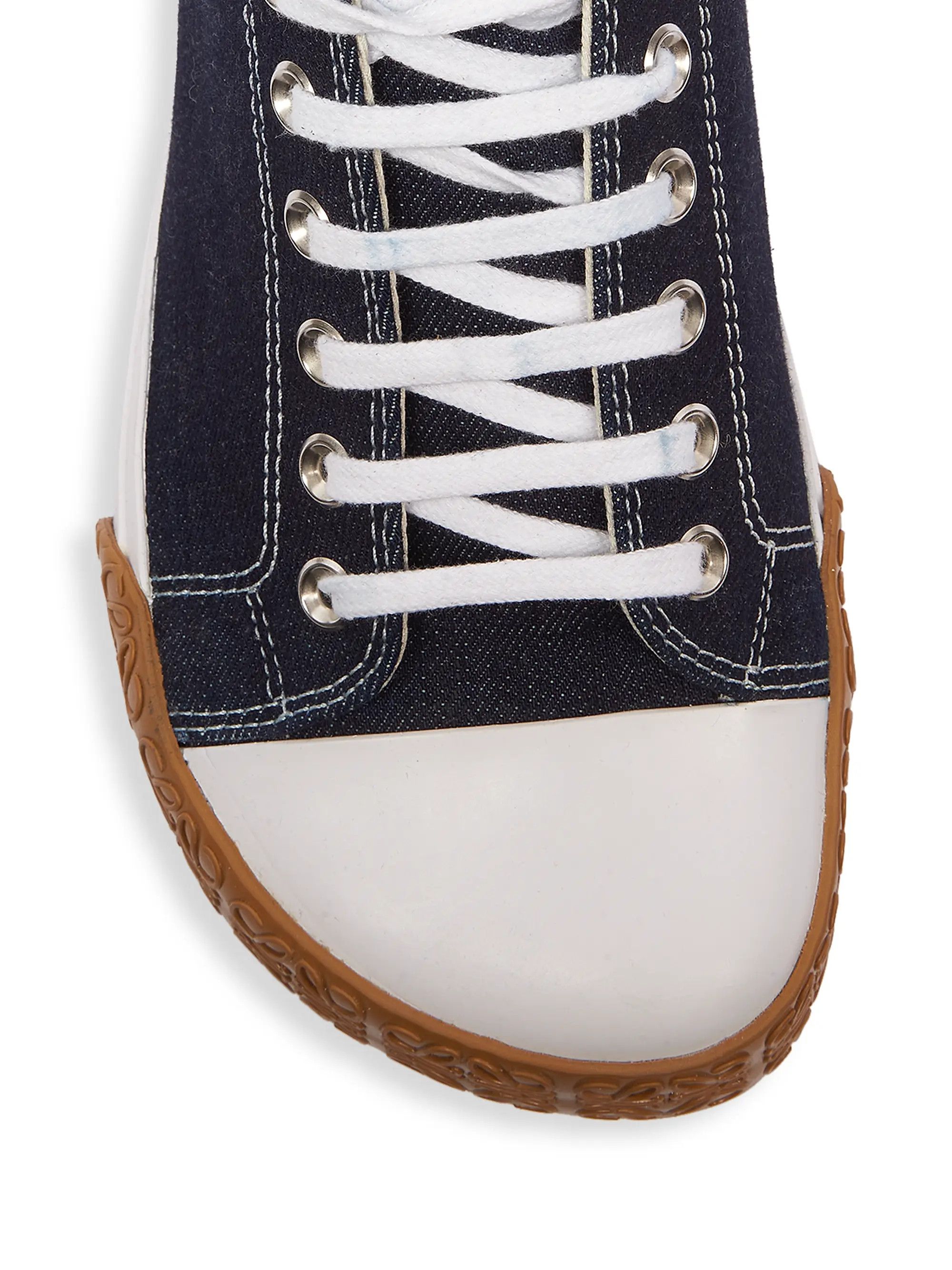 Loewe os11x0725 Bloc Lace-Up Sneakers in Raw Denim Size US 11 / EU 44 - 4 Thumbnail