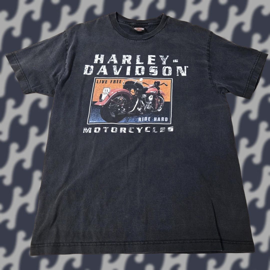 Harley Davidson Harley-Davidson Shirt Mens Large Black Hill City South Dakota Live Free Ride Hard Biker Motorcycle Graphic Print Crew Neck Short Sleeve T-Shirt USA Size US L / EU 52-54 / 3 - 1 Thumbnail