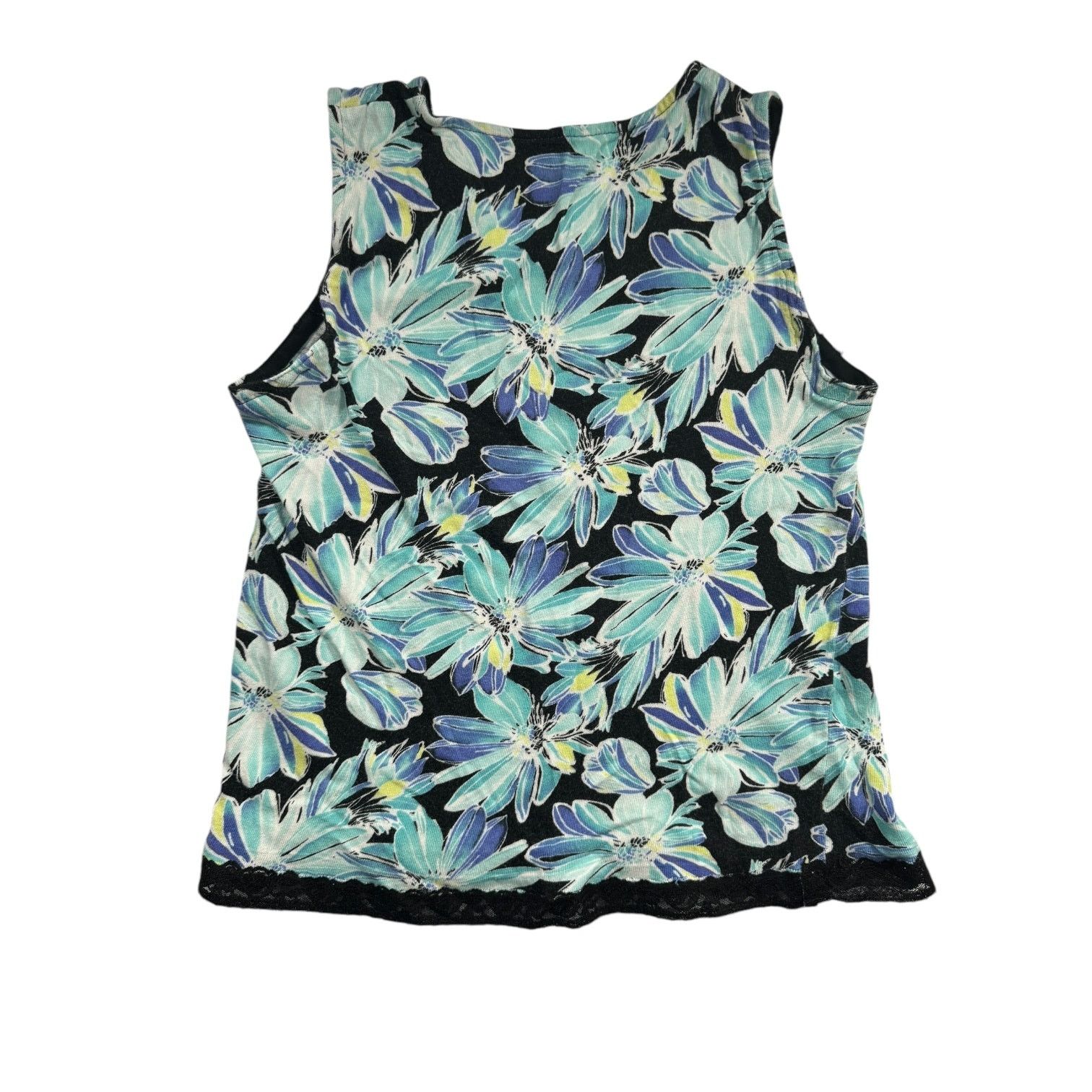 Other Talbots Petites Black and Blue Floral Tank Top Small Size S / US 4 / IT 40 - 5 Thumbnail