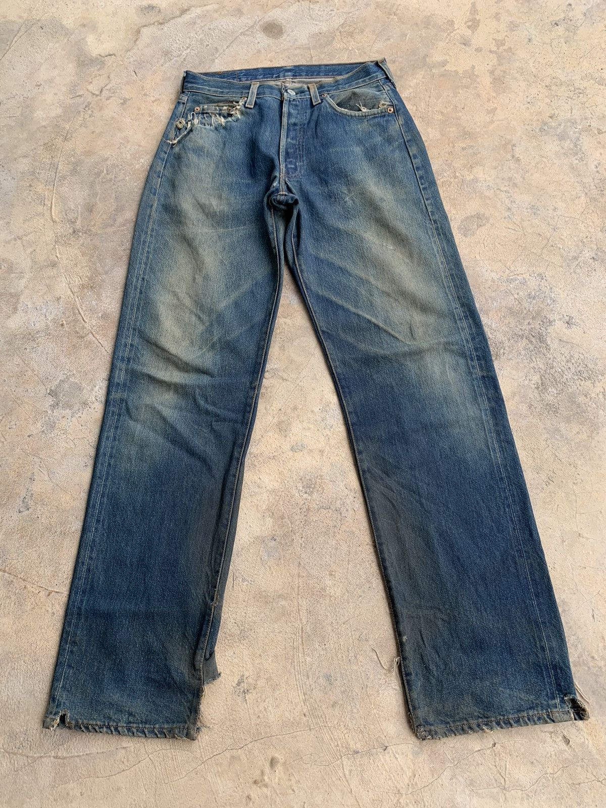 Levi's × Vintage Big E Vintage Levi’s 501 Redline Jeans Selvedge Distressed Size US 29 - 4 Thumbnail
