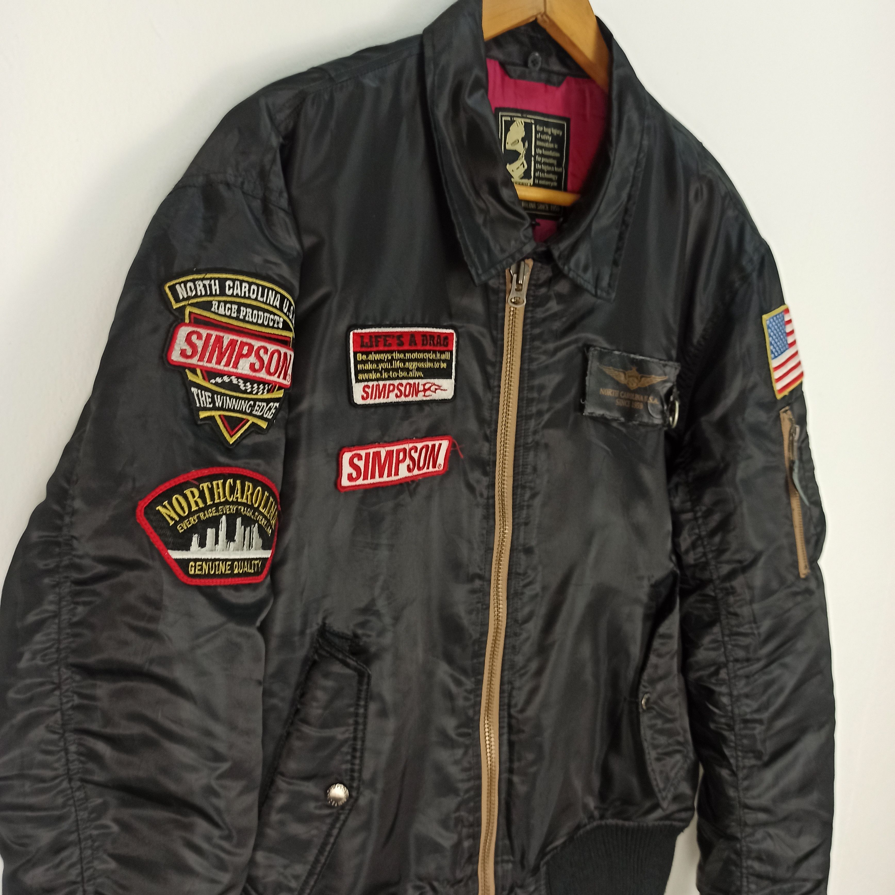 Fox Racing Vintage Simpson Motor Cycle Racing Bombers Jacket Size US L / EU 52-54 / 3 - 3 Thumbnail
