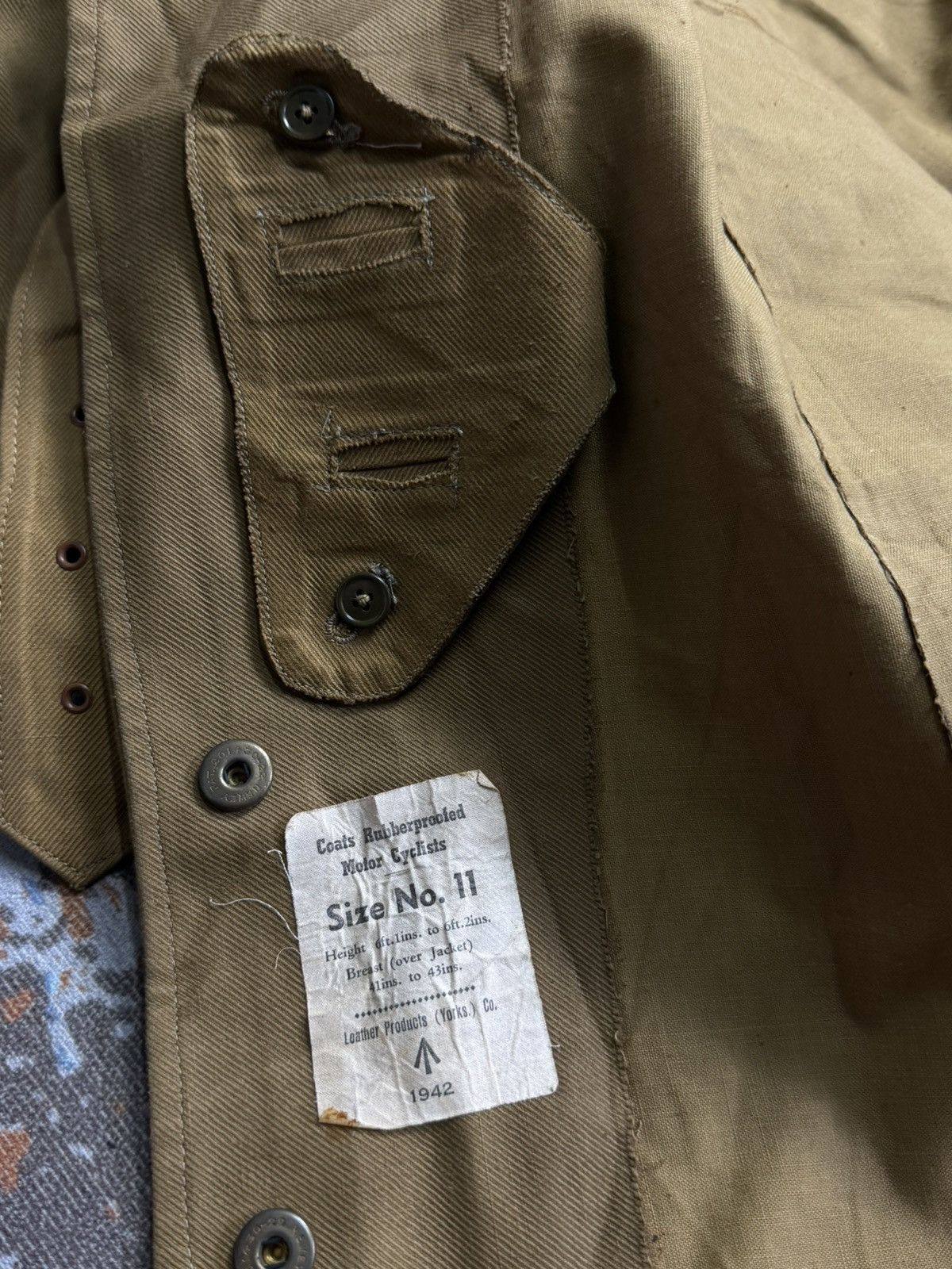Vintage 40s WW2 Vintage British Army Dispatch Rider Coat Motorcycle Size US XL / EU 56 / 4 - 12 Thumbnail