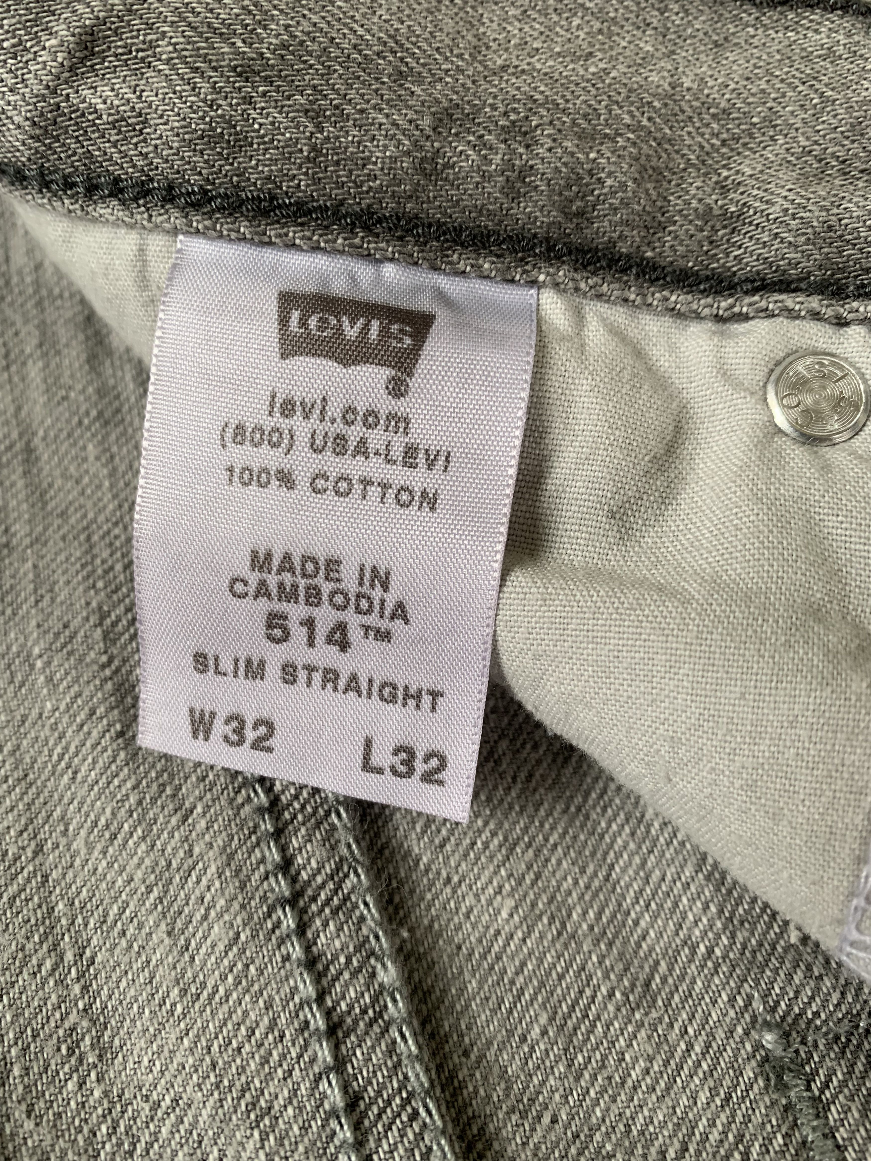 Levi's × Levi's Vintage Clothing × Vintage Levis 514 Slim Straight Vintage Grey Denim Jeans Size US 32 / EU 48 - 9 Thumbnail