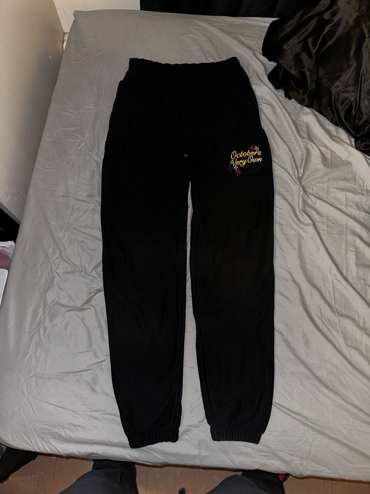 image of Octobers Very Own Ovo Pompom Script Sweatpant Black, Men's (Size 30)