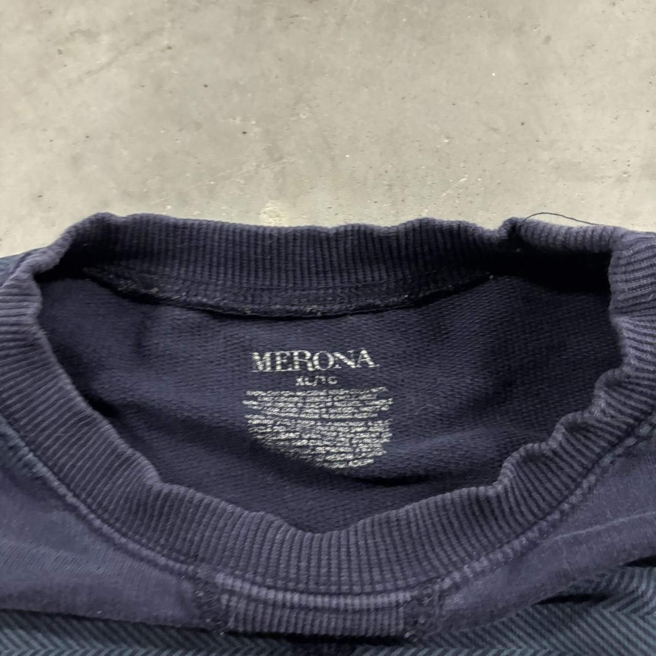 Vintage Crazy Vintage Y2K/2000s Grunge Navy Blue Striped Sweatshirt! Size XL Size US XL / EU 56 / 4 - 5 Thumbnail