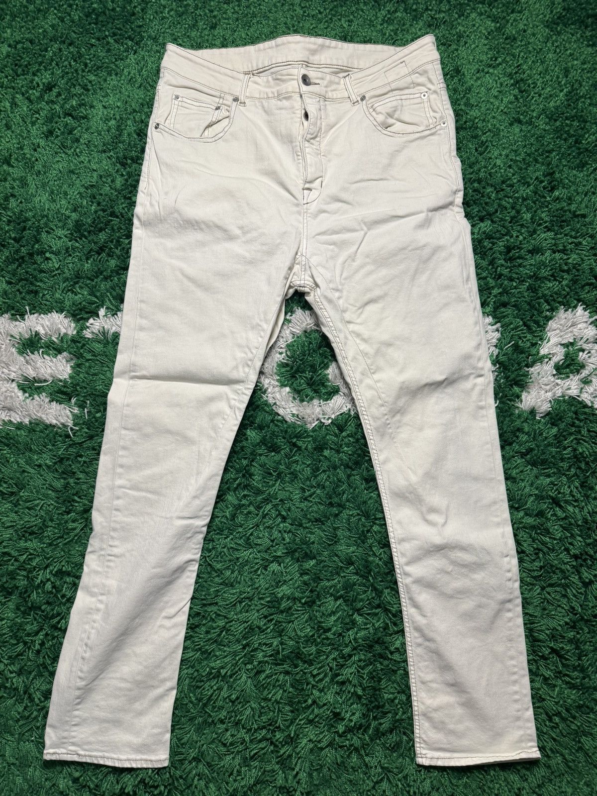 image of Rick Owens Detroit Cut Pants White, Men's (Size 36)