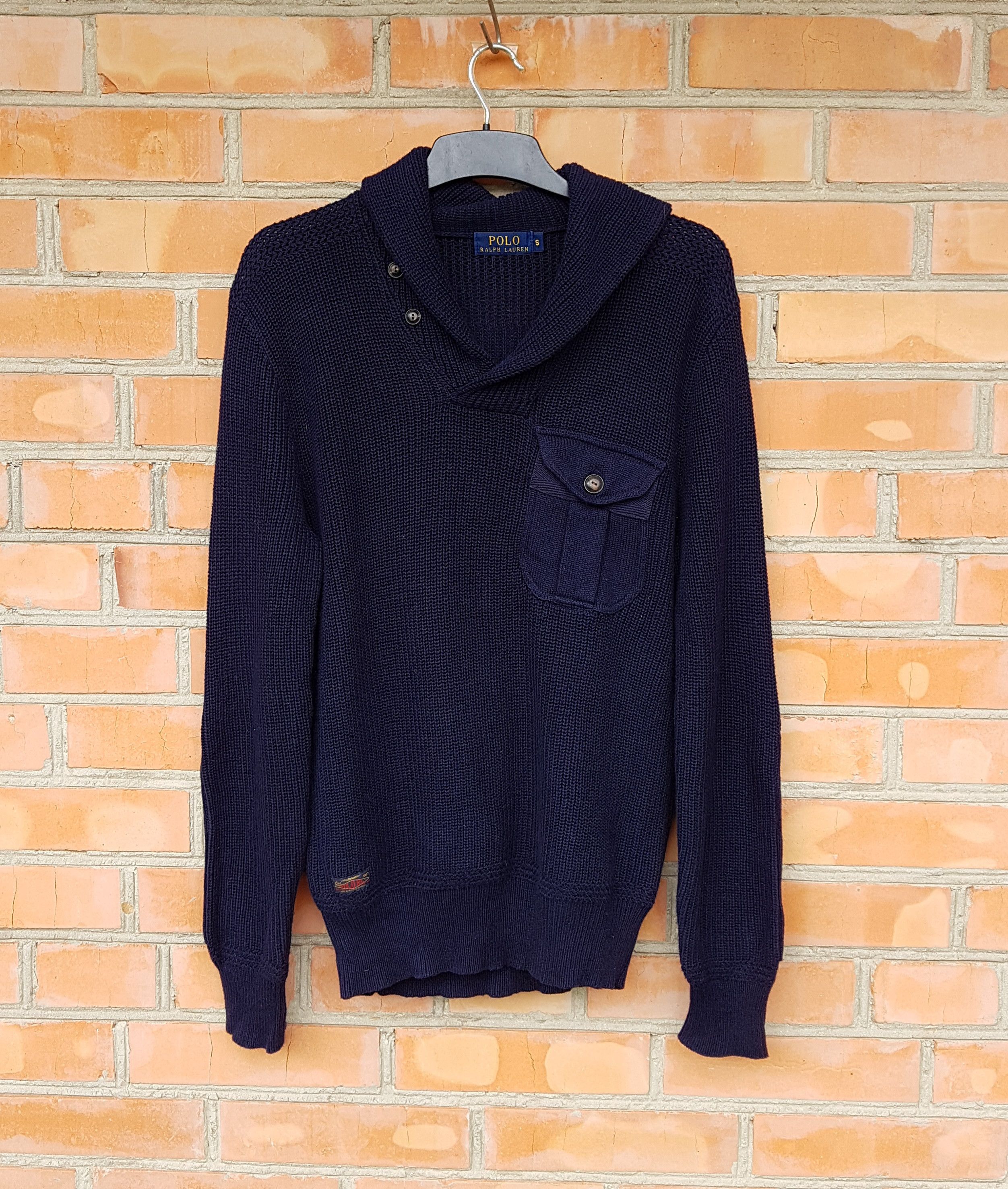 Polo Ralph Lauren Polo Ralph Lauren Cotton Knit Shawl Collar Pullover Size US S / EU 44-46 / 1 - 1 Thumbnail