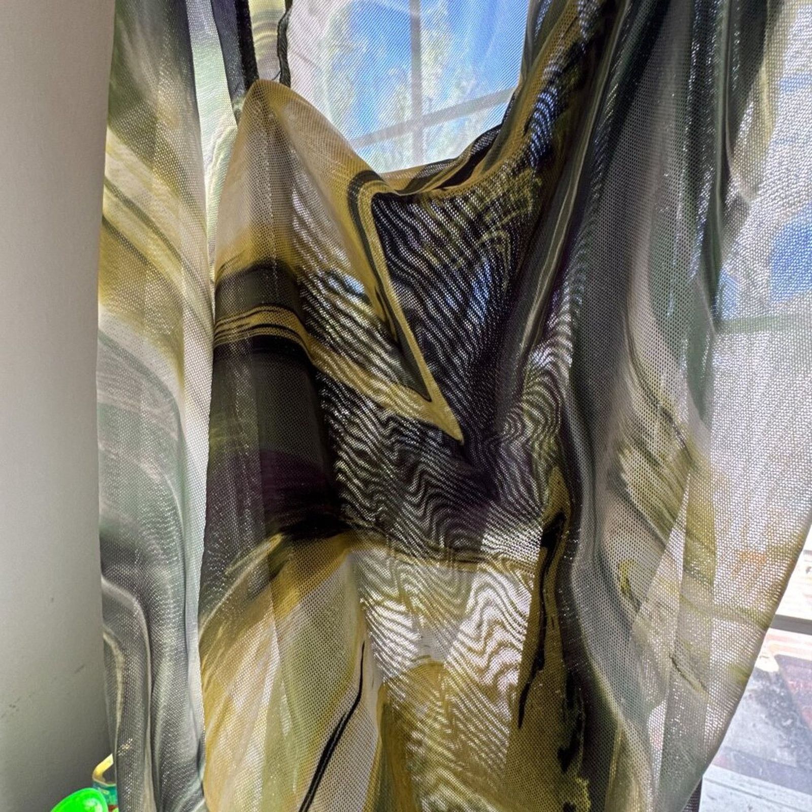 Zara Zara Green Mesh printed tulle top asymmetrical Medium Size M / US 6-8 / IT 42-44 - 4 Thumbnail