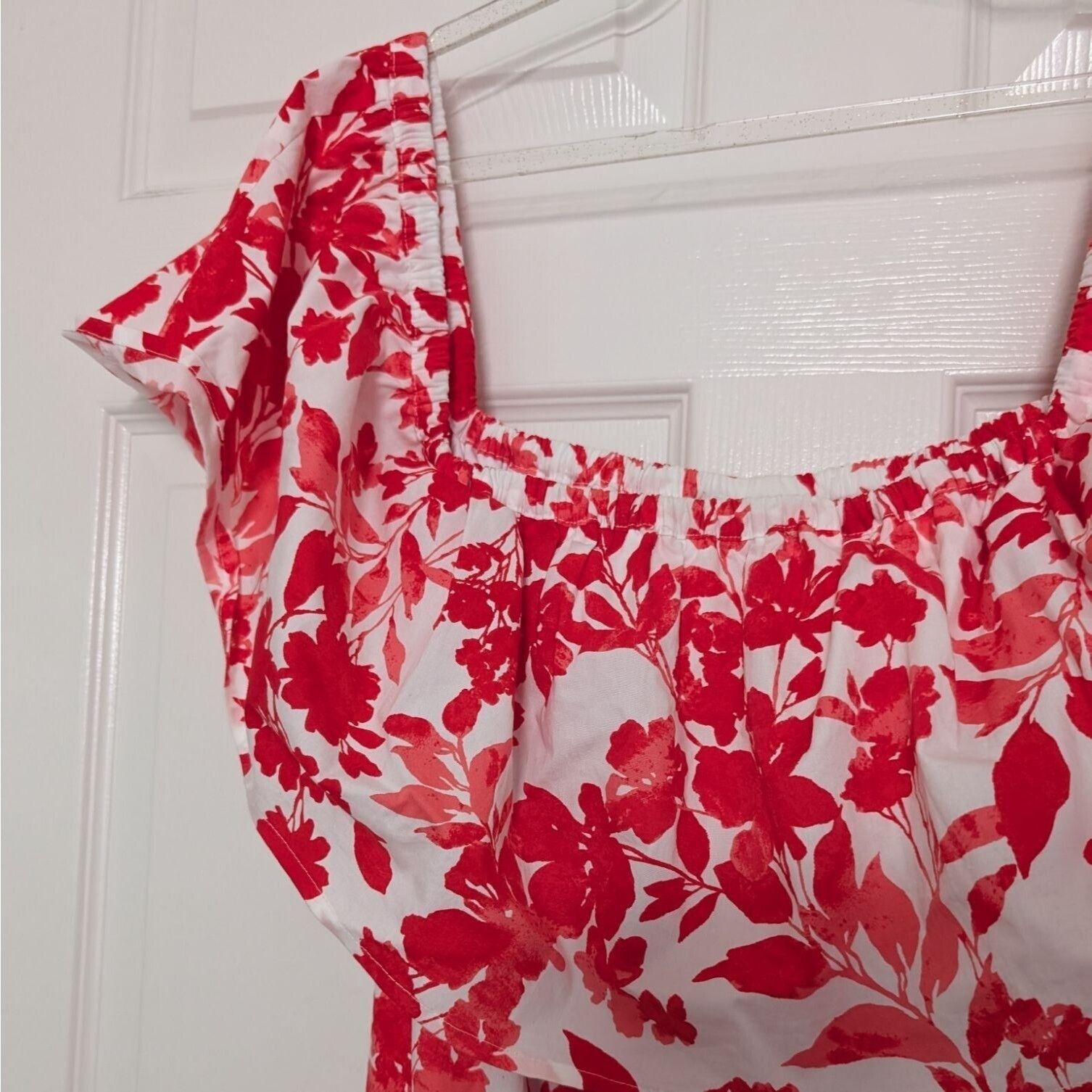 Designer Lane Bryant Floral Maxi Dress Womens Size 22/24 White Red Size 3XL / US 20-22 - 2 Thumbnail