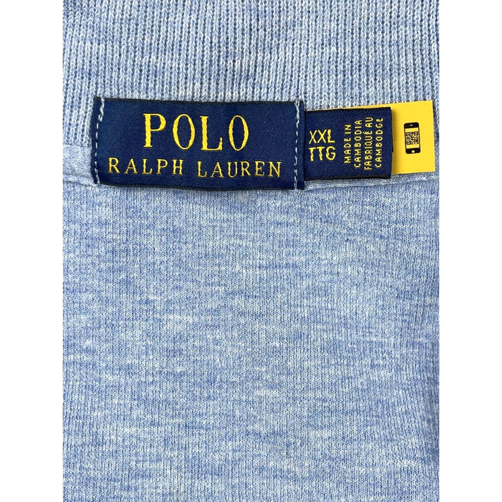 Polo Ralph Lauren Polo Ralph Lauren Sweater Mens 1/4 Zip Mock Neck Ribbed Light Blue XXL Logo Pullover Size US XXL / EU 58 / 5 - 2 Thumbnail