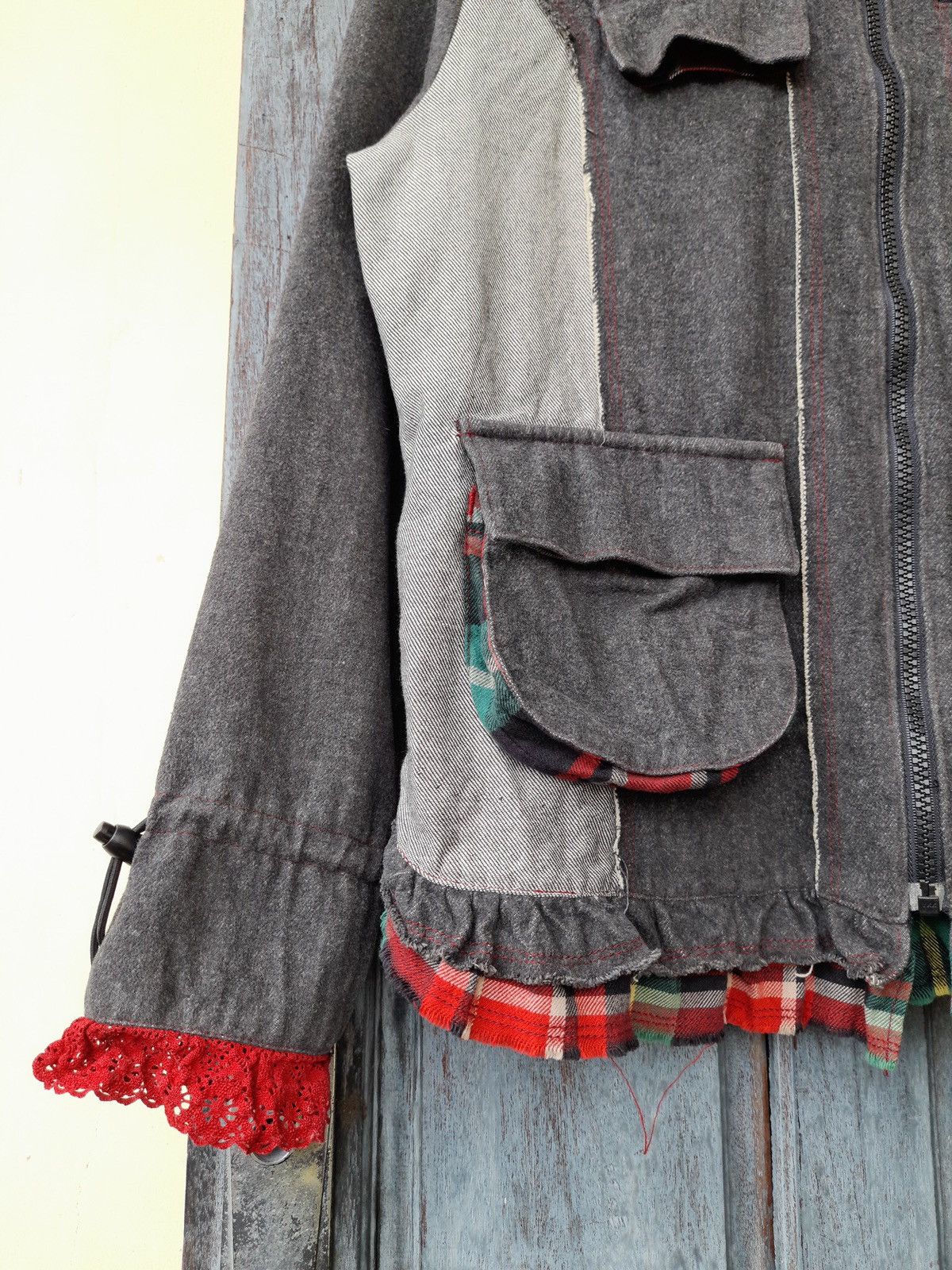 Vintage Vintage Patchwork Utility Hoodie with Lace & Flannel Details Size L / US 10 / IT 46 - 6 Thumbnail