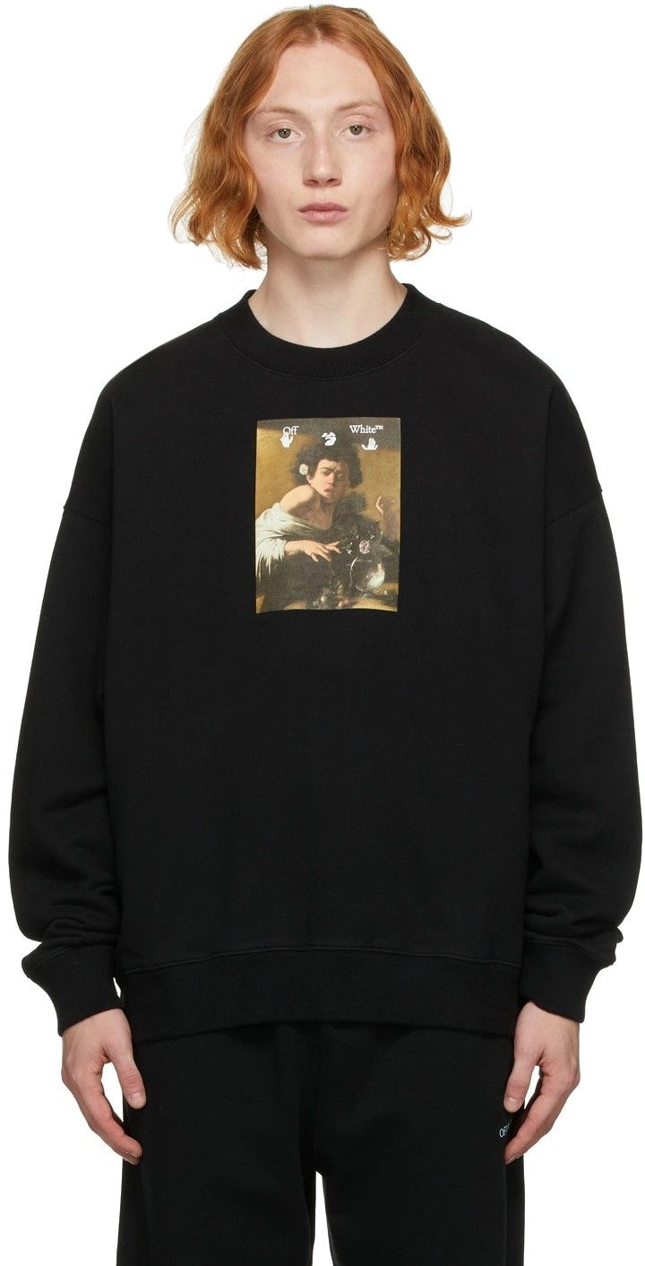 Off-White Black Caravaggio Boy Oversized Skate Sweatshirt Size US M / EU 48-50 / 2 - 2 Thumbnail