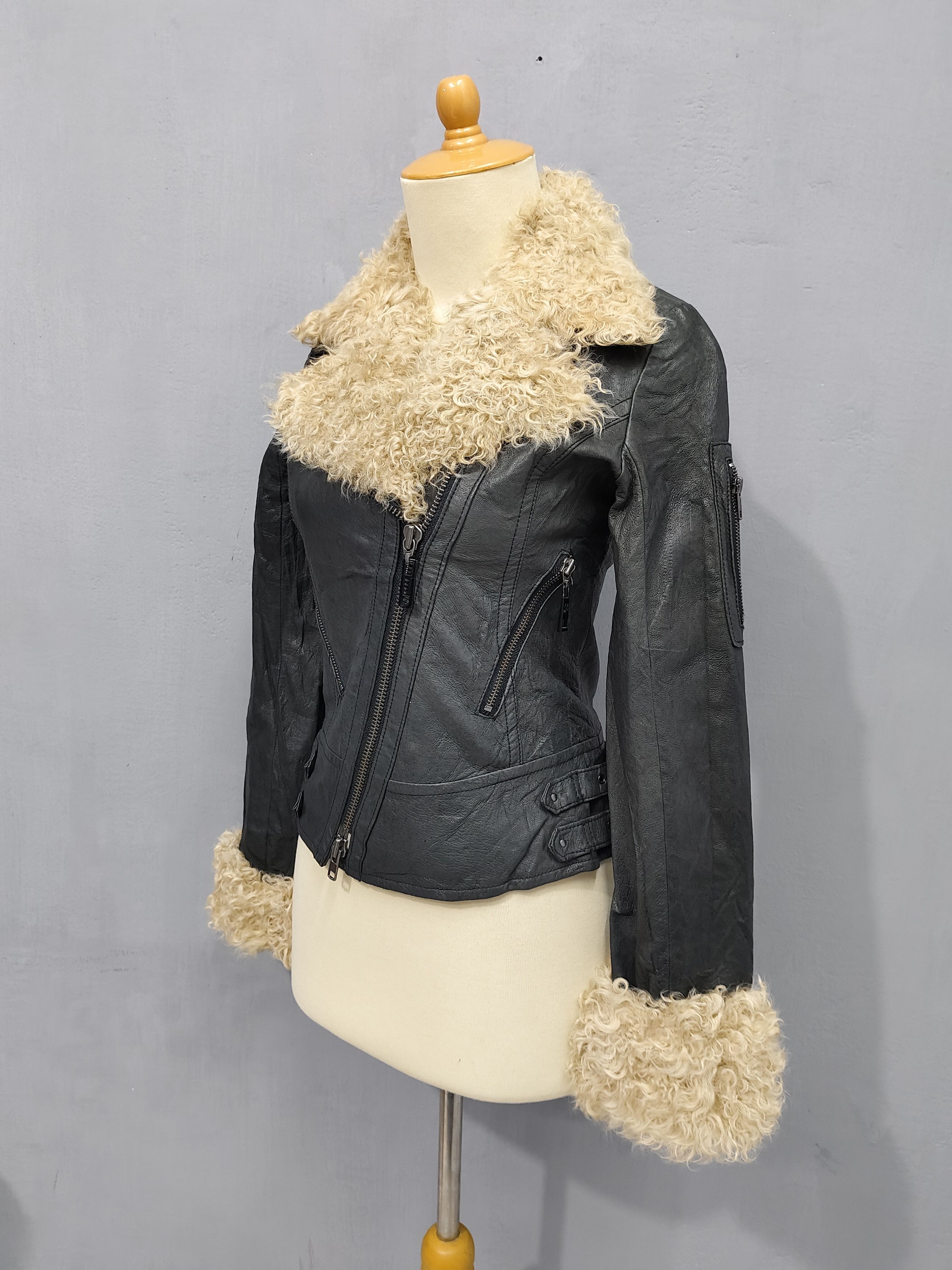 If Six Was Nine 00s Spiral Girl-Japanese Gothic Rock Asymmetric Fur Leather Size S / US 4 / IT 40 - 4 Thumbnail