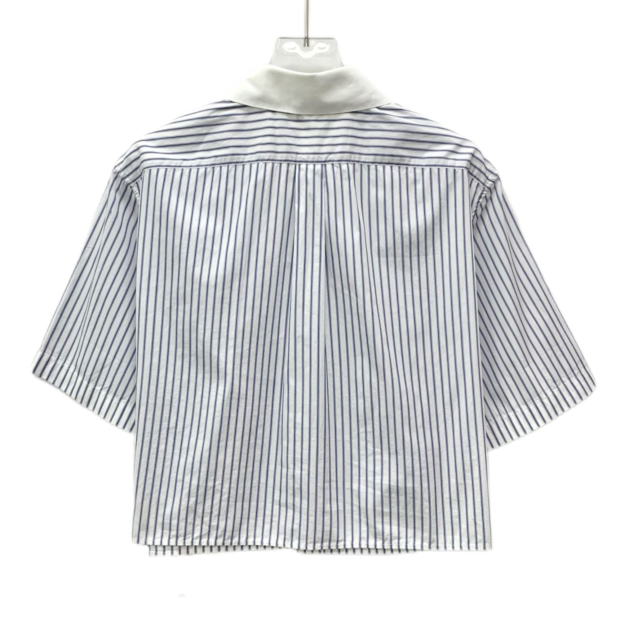 Celine Celine Light Blue Striped Triomphe Embroidered Cotton Polo S Size XS / US 0-2 / IT 36-38 - 8 Thumbnail