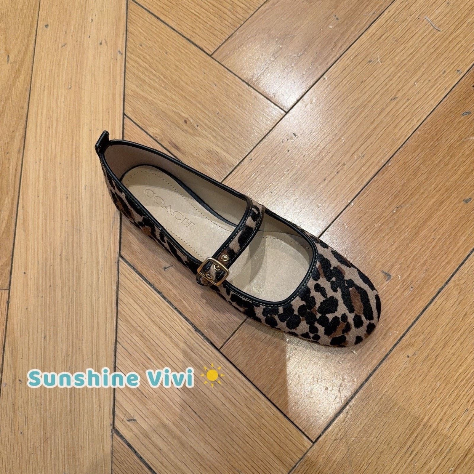 Coach NEW Coach Woman C Rivet Mary Jane Leopard CCG49 Tan Black Size US 8 / IT 38 - 4 Thumbnail