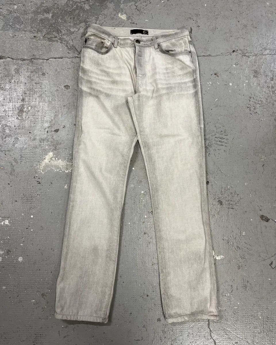 AW2003 Cavalli White & Grey Faded Straight Pants