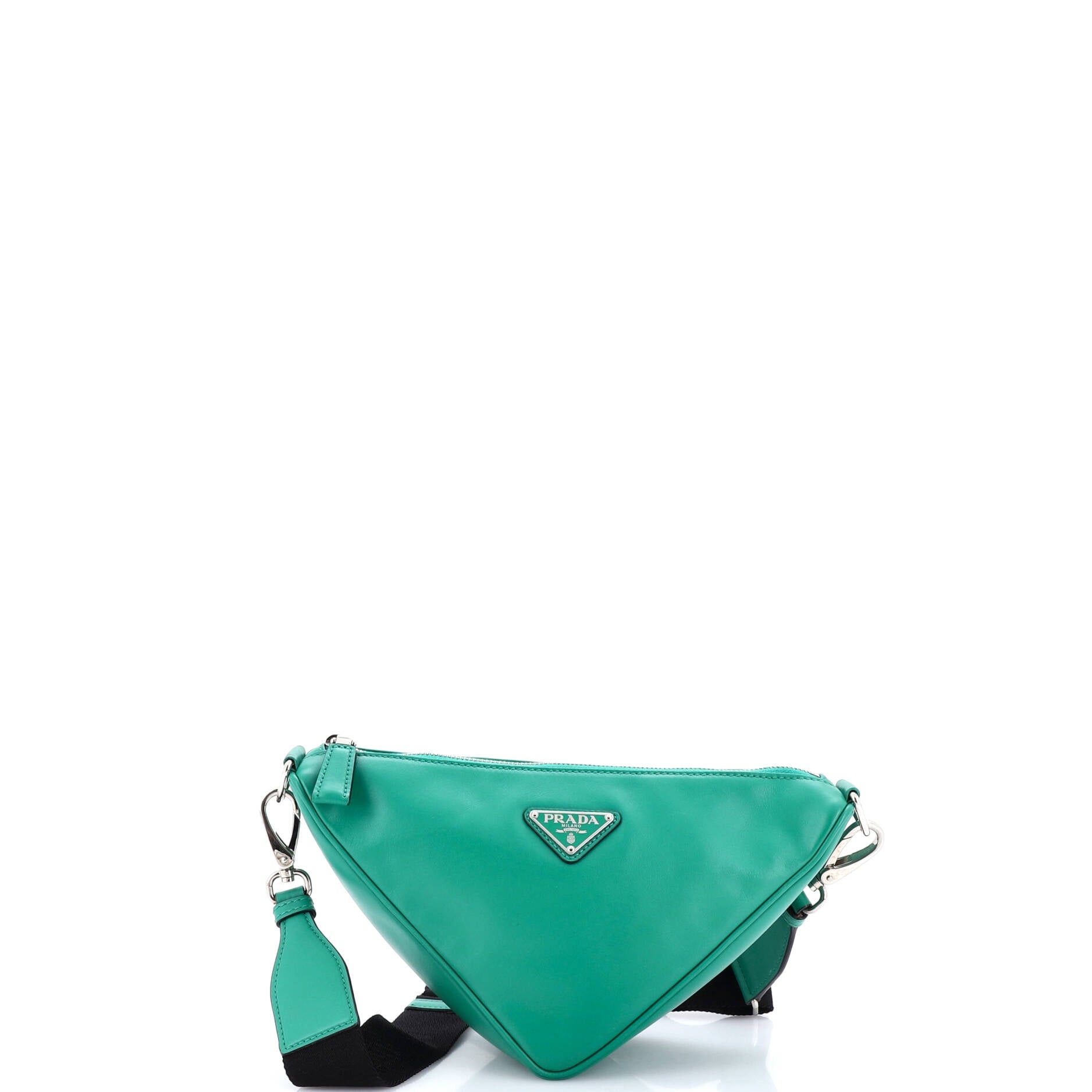 Prada Triangle Logo Zip Crossbody Bag Size ONE SIZE - 1 Thumbnail