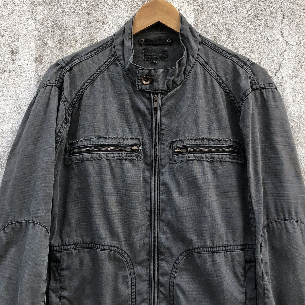 Vintage Stone Head Cotton Khakis Biker Style Jacket Size US L / EU 52-54 / 3 - 3 Thumbnail