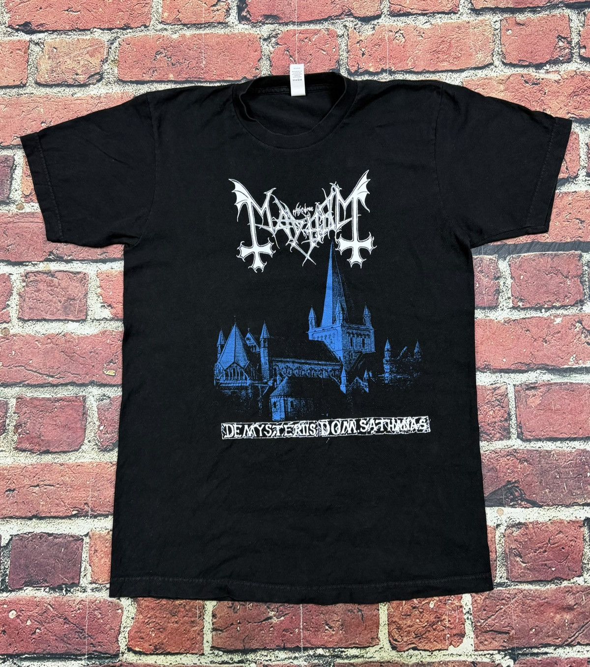 Tultex Mayhem De Mysteriis Dom Sathanas Album Black Metal Band Tee Size US M / EU 48-50 / 2 - 1 Thumbnail