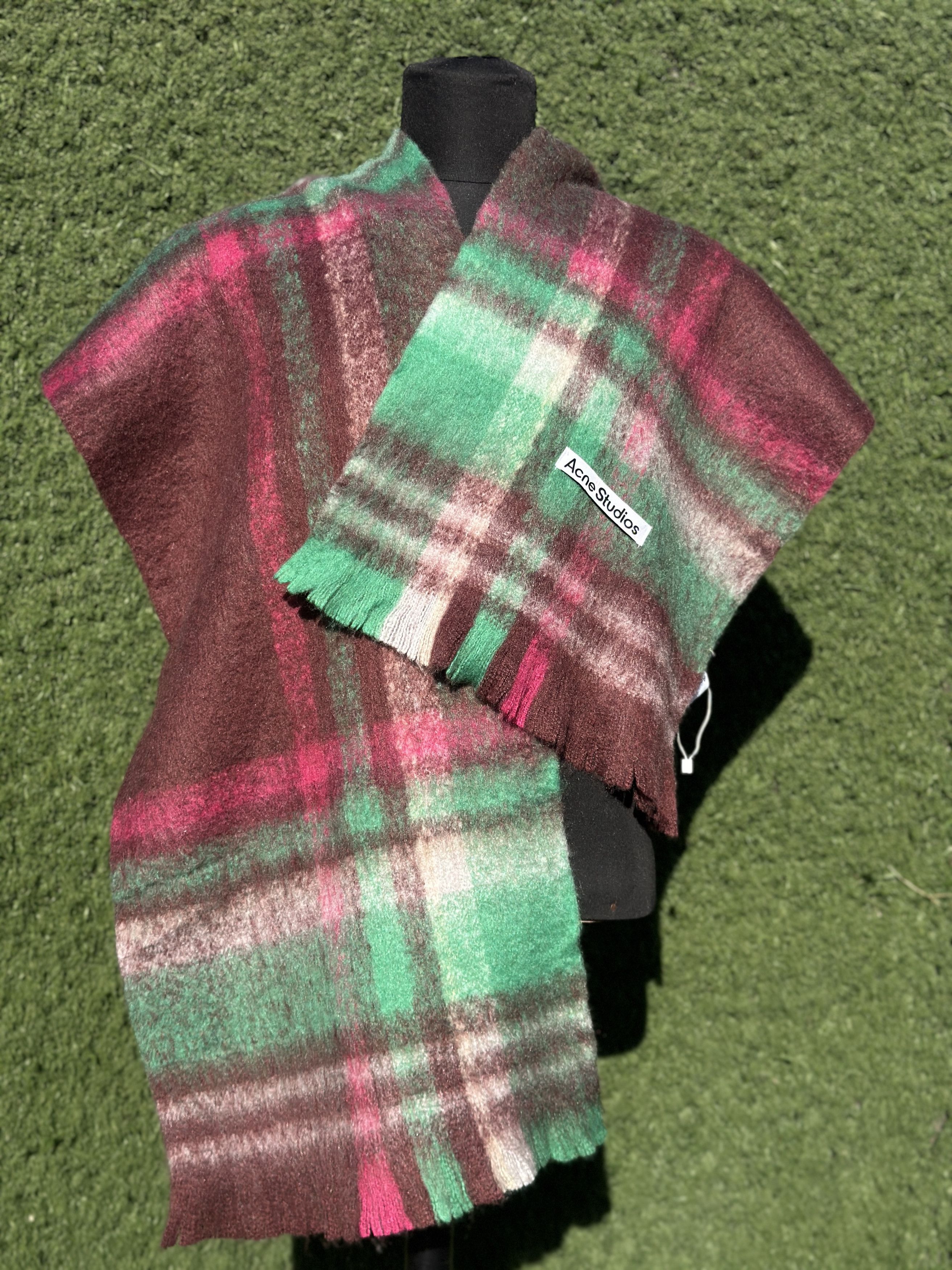 Acne Studios Acne Studios Mohair Alpaca Wool Plaid Scarf 210x35cm Size ONE SIZE - 7 Thumbnail