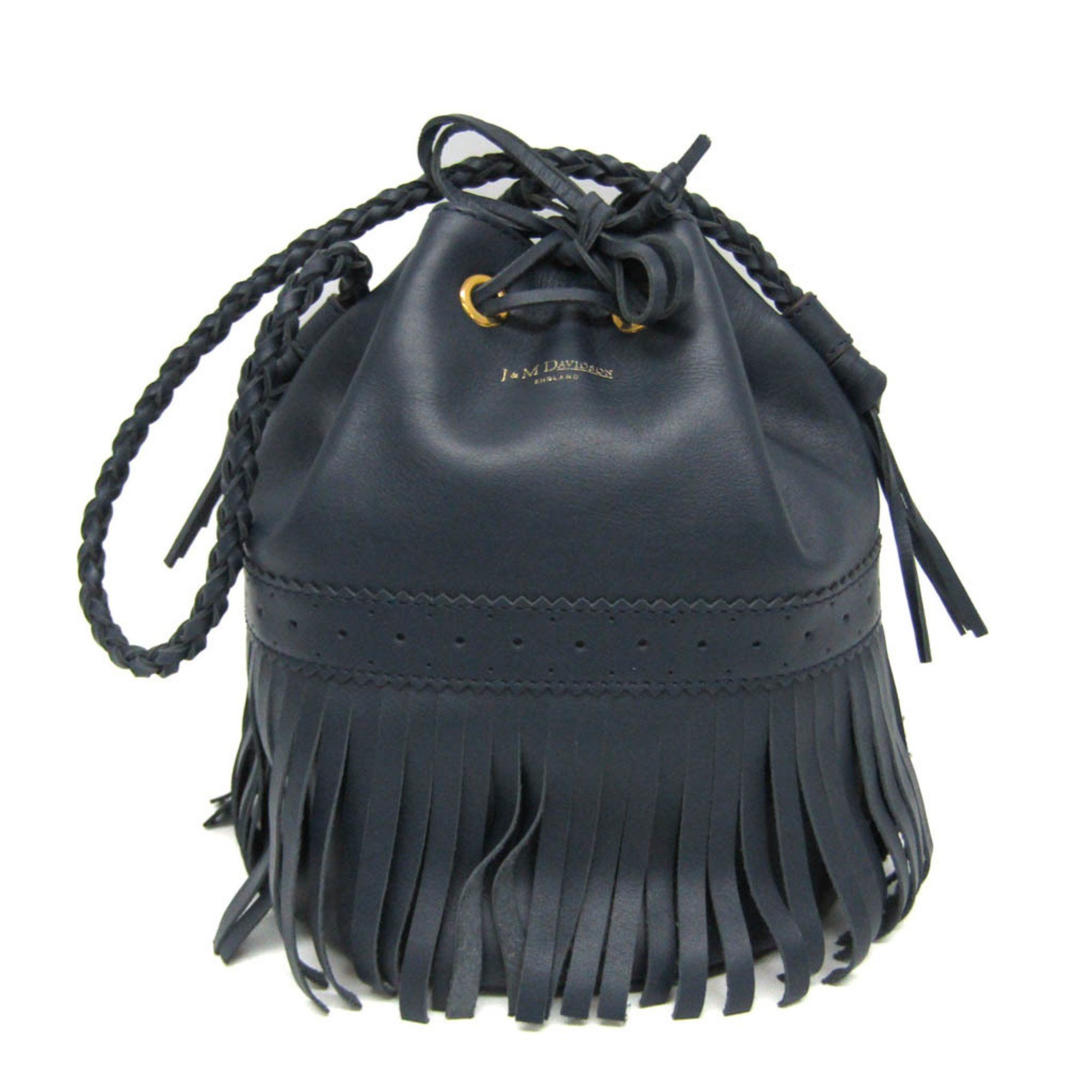 J&m Davidson Carnival M Women's Leather Shoulder Bag Navy in Blue