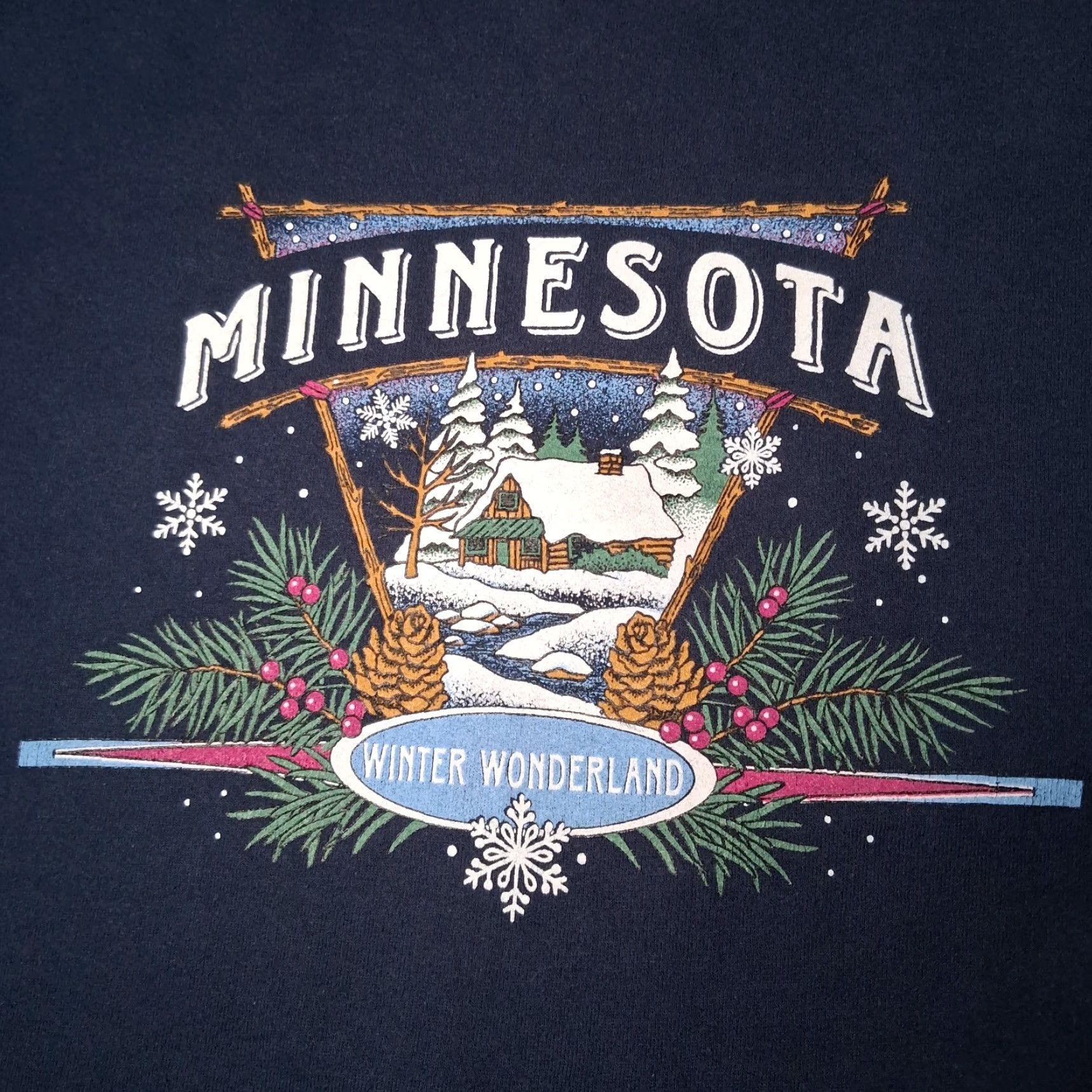 Jerzees VINTAGE Jerzees NuBlend Minnesota Sweatshirt L Men Blue Crewneck Winter Wonderland Snow Cabin Nature Pullover Graphic Size US L / EU 52-54 / 3 - 3 Thumbnail