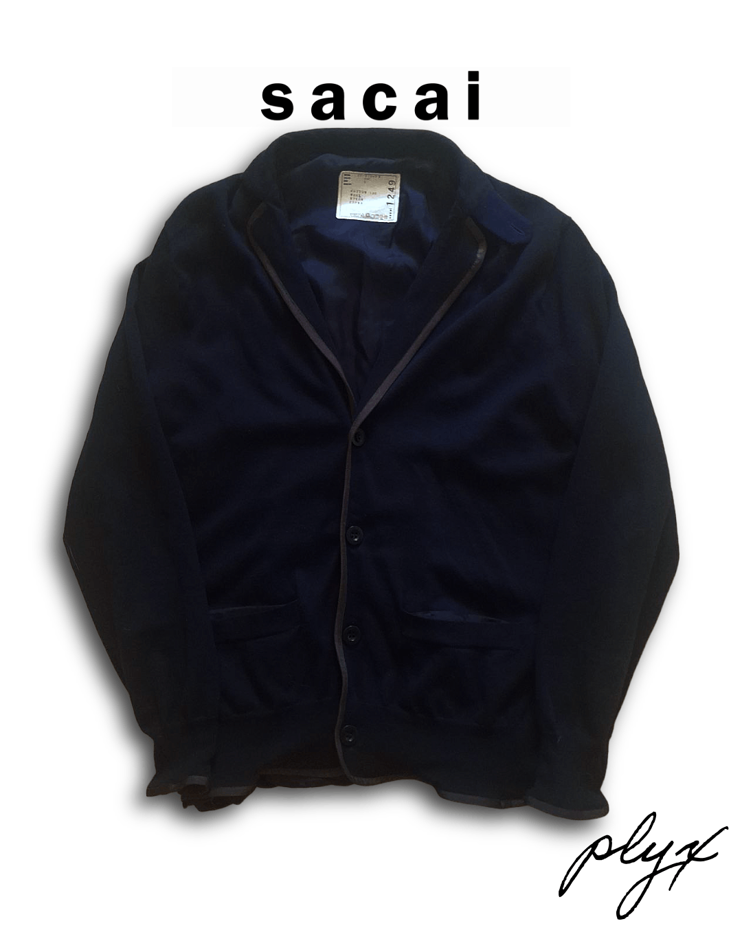 Sacai Sacai Men’s Knit Blazer Cardigan Navy Size 1 Size US S / EU 44-46 / 1 - 1 Thumbnail