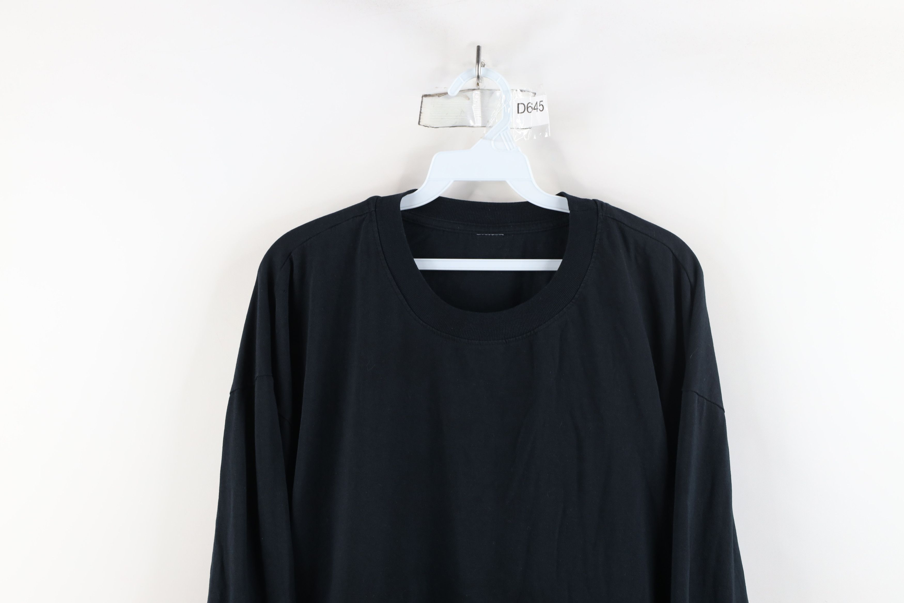 Vintage Vintage 90s Streetwear Blank Faded Long Sleeve T-Shirt Black Size US XL / EU 56 / 4 - 2 Thumbnail