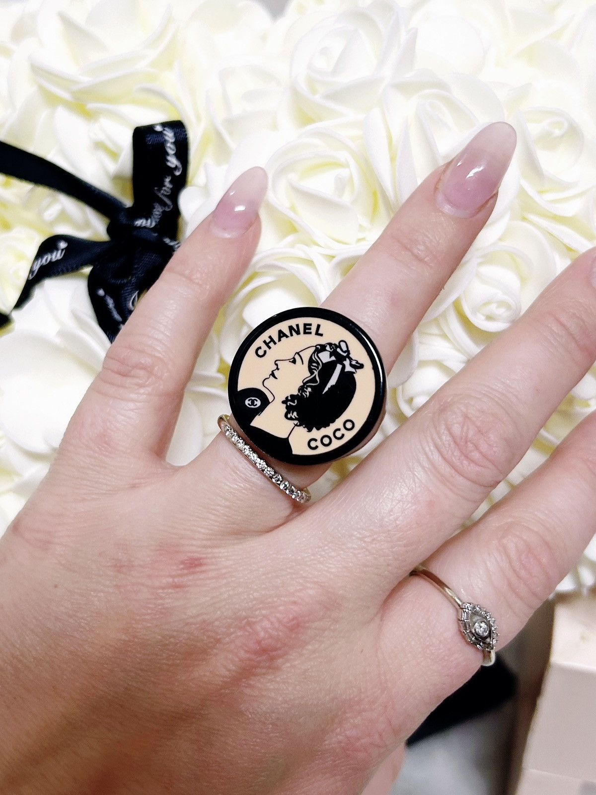 Chanel Authentic Chanel RARE 2003 Pink / Black Coco Chanel Ring Size ONE SIZE - 11 Thumbnail