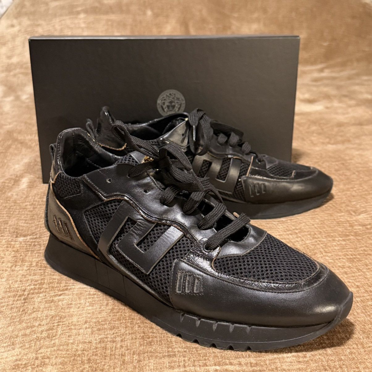 Versace Versace Black & Gold Medusa Sneakers - Worn Once, Box Size US 12 / EU 45 - 9 Thumbnail