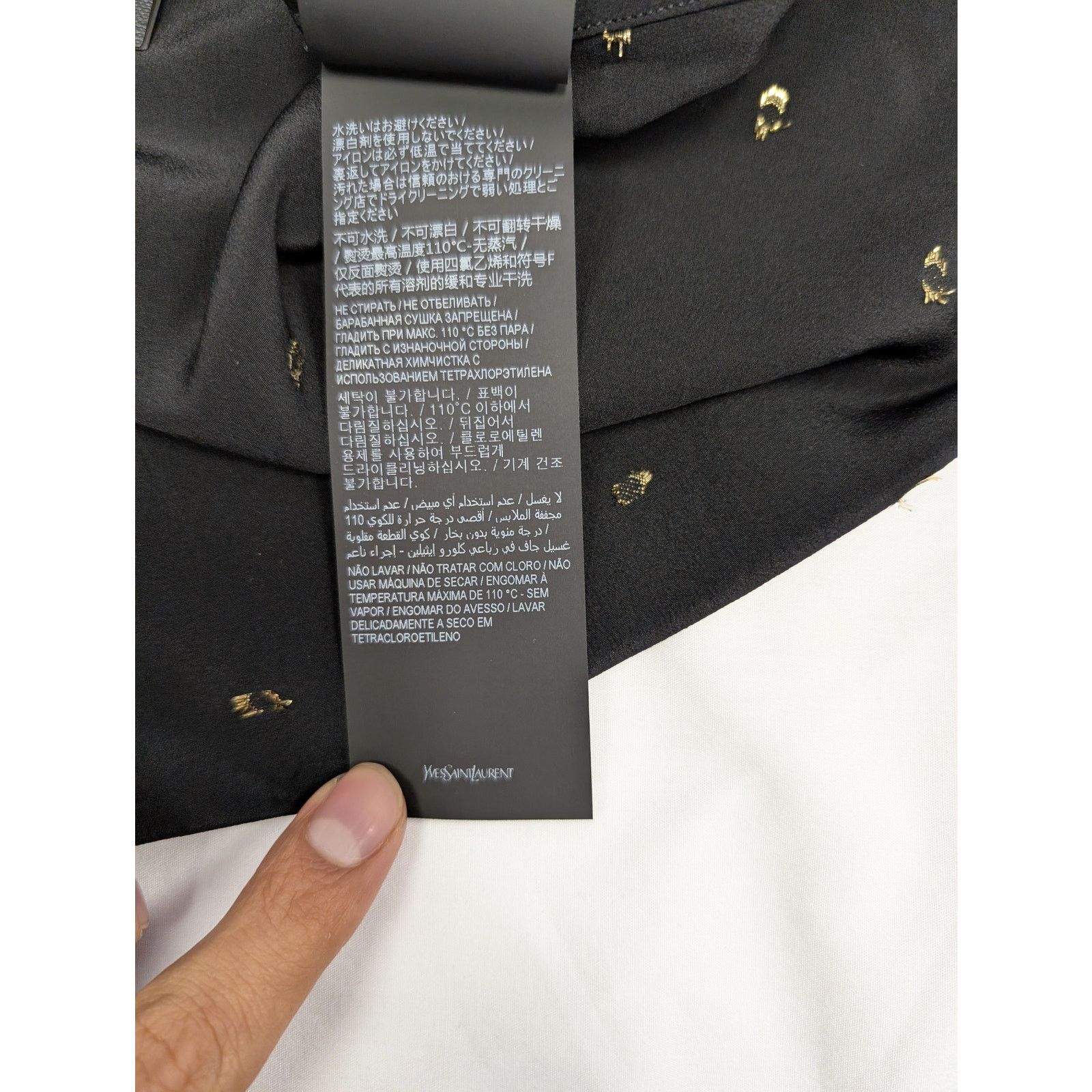Saint Laurent Paris o1rshd1 Black with Gold Dots Button up Shirt in Black Size US M / EU 48-50 / 2 - 18 Thumbnail