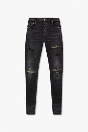 Amiri o1gr1nt0924 Leather Camo Mx1 Jeans in Aged Black Size US 36 / EU 52 - 1 Preview