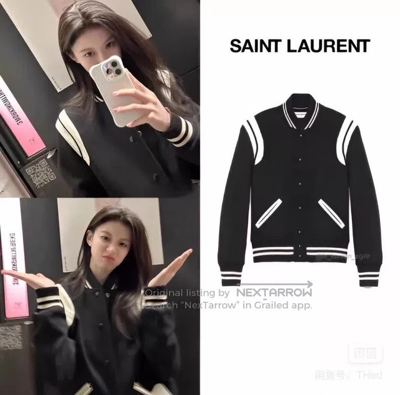 Saint Laurent Paris Saint Laurent Paris Classic Black and White Baseball Jacke Size US M / EU 48-50 / 2 - 8 Thumbnail